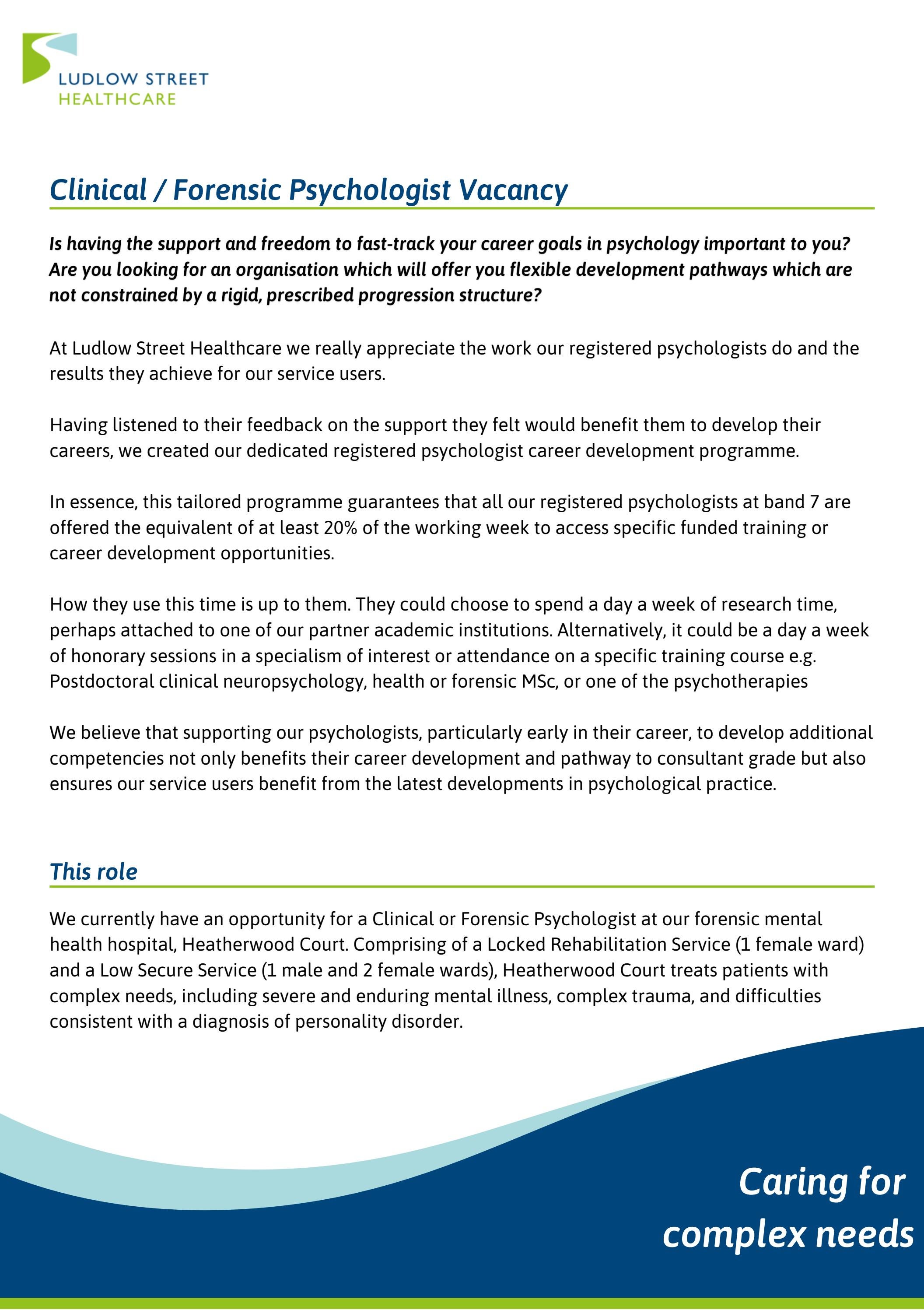 Clinical / Forensic Psychologist Vacancy by Iris Care Group Issuu