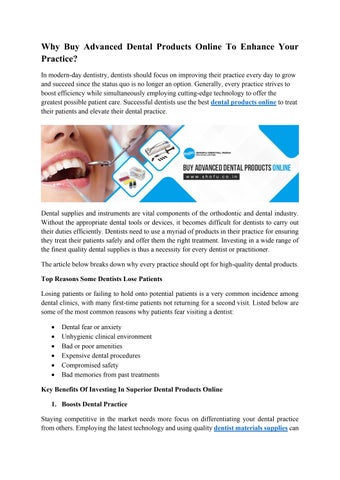 Why Buy Advanced Dental Products Online To Enhance Your Practice 