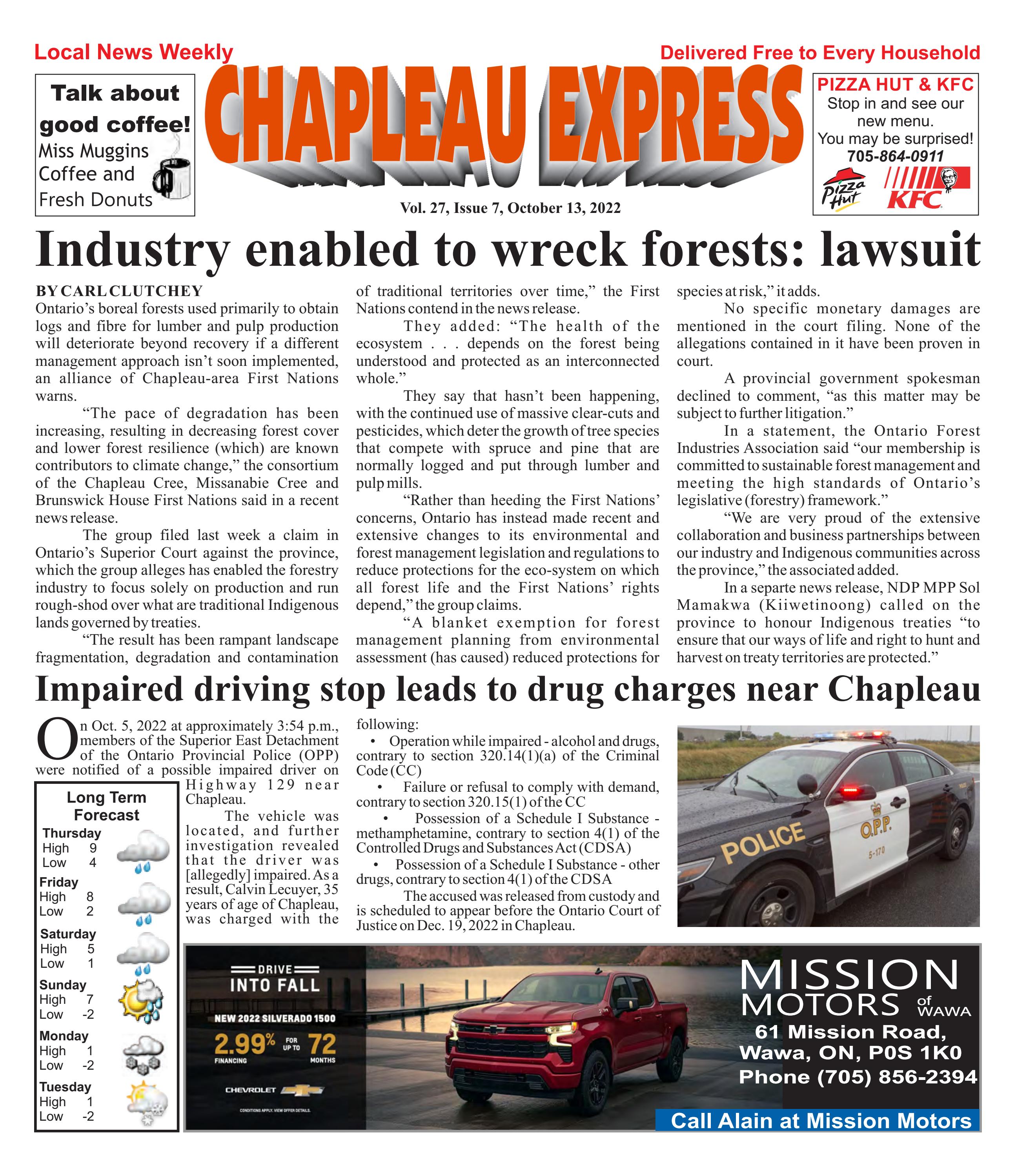 10132022 October 13 2022 by The Chapleau Express Issuu