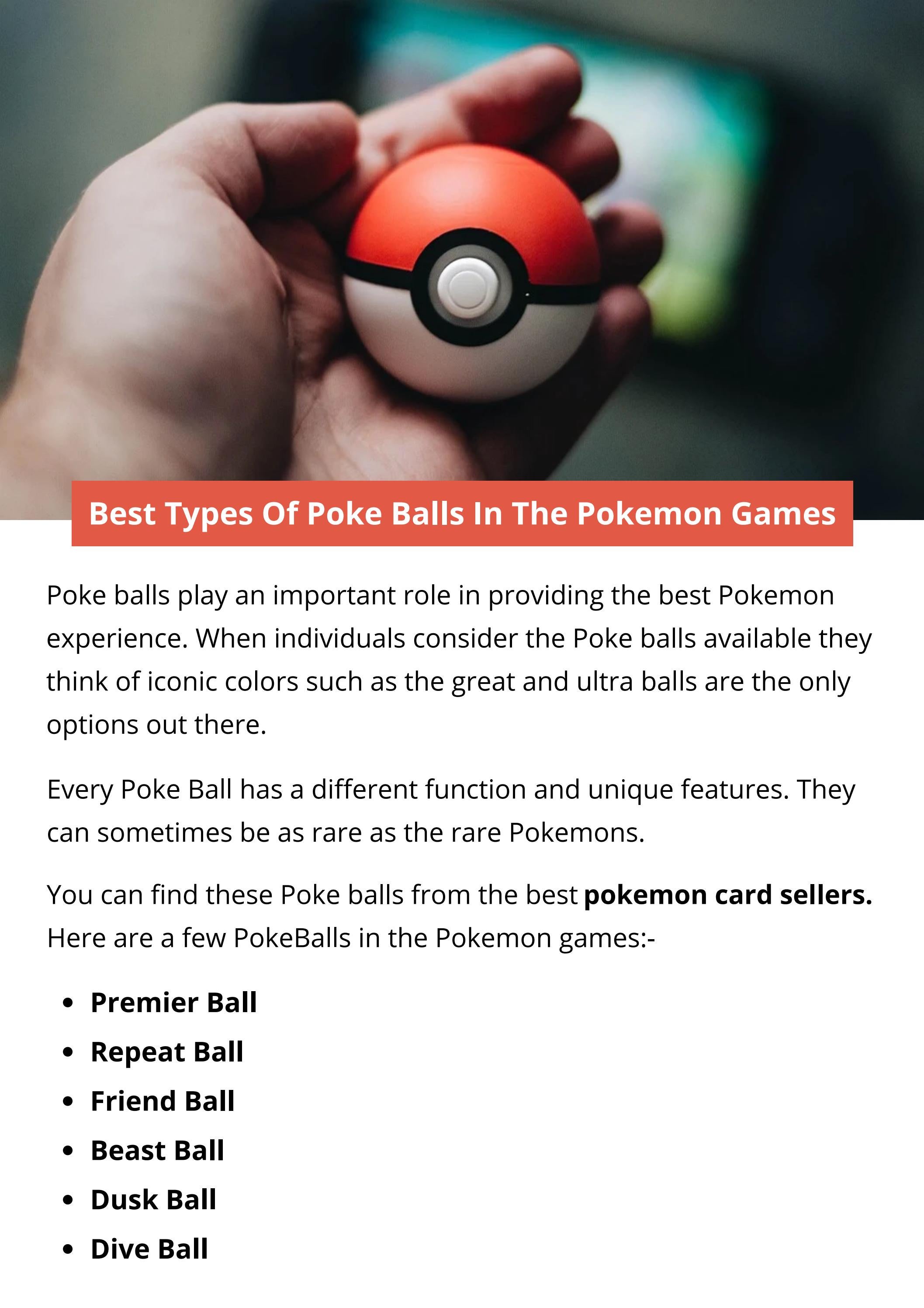 Best Types Of Poke Balls In The Pokemon Games by jonesashley Issuu