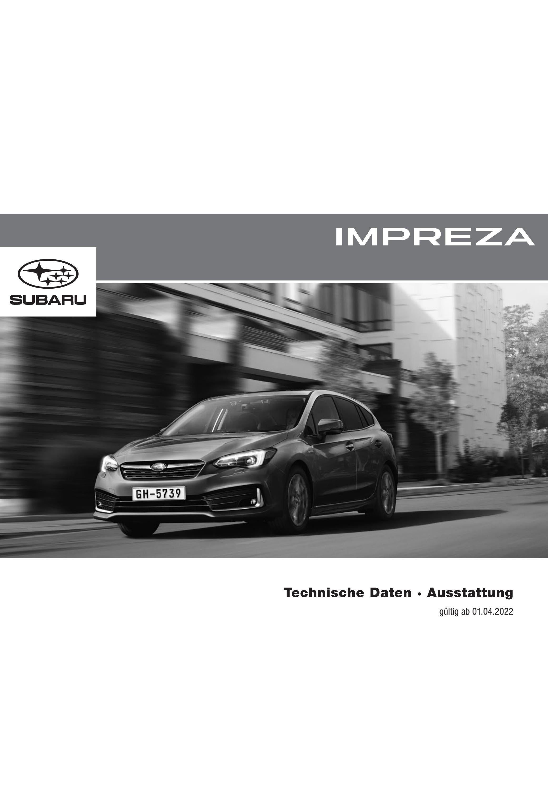 Technische Daten · Ausstattung · Impreza · 22 by SUBARU Schweiz Issuu Technische Daten · Ausstattung · Impreza · 22 by SUBARU Schweiz Issuu
