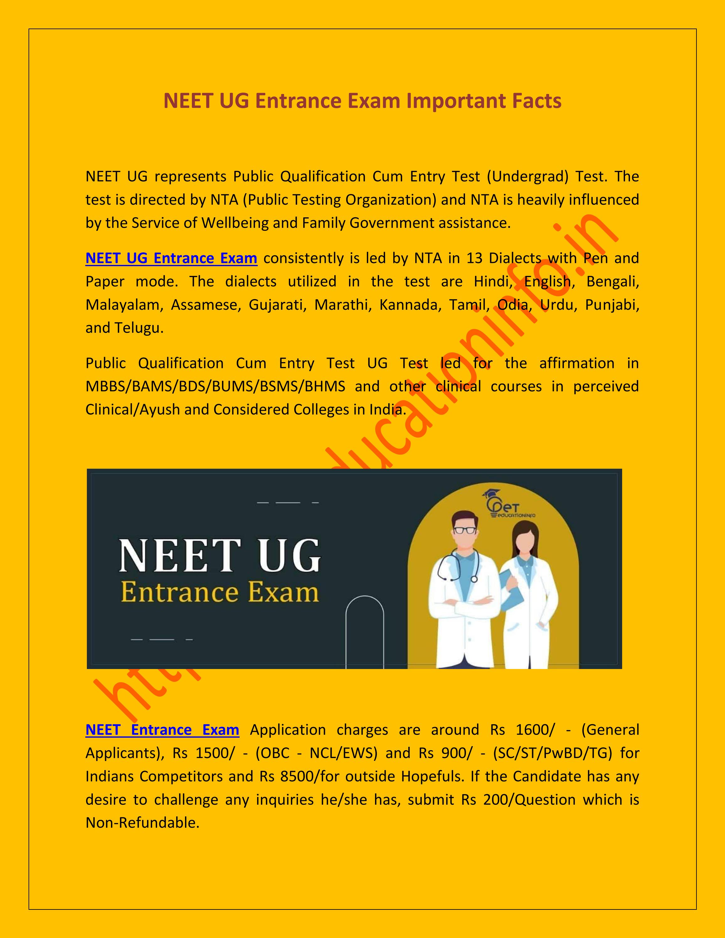 NEET UG Entrance Exam Important Facts By Rahul Kumar Issuu
