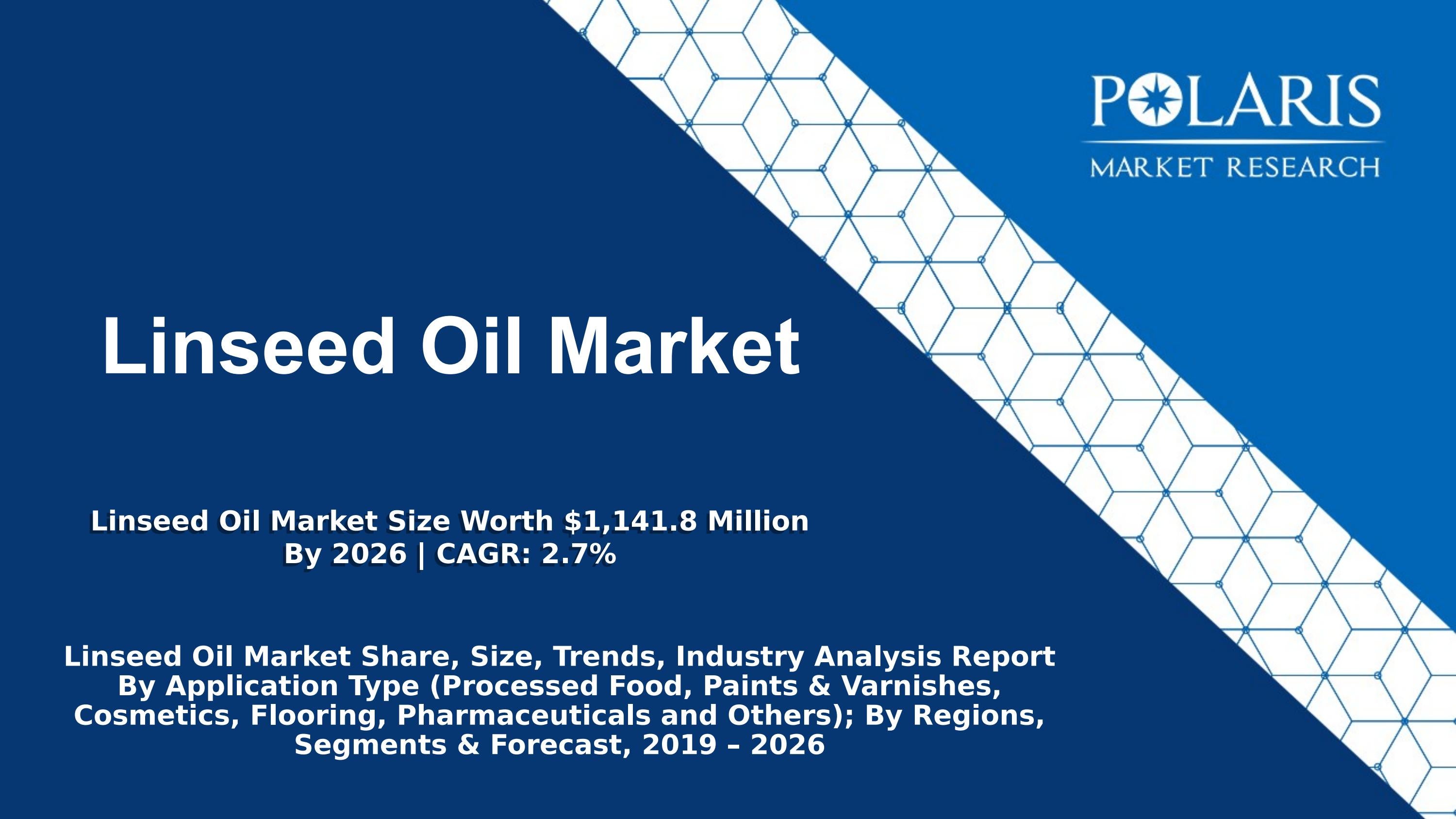 Linseed Oil Market Size Worth 1,141.8 Million By 2026 CAGR 2.7 by