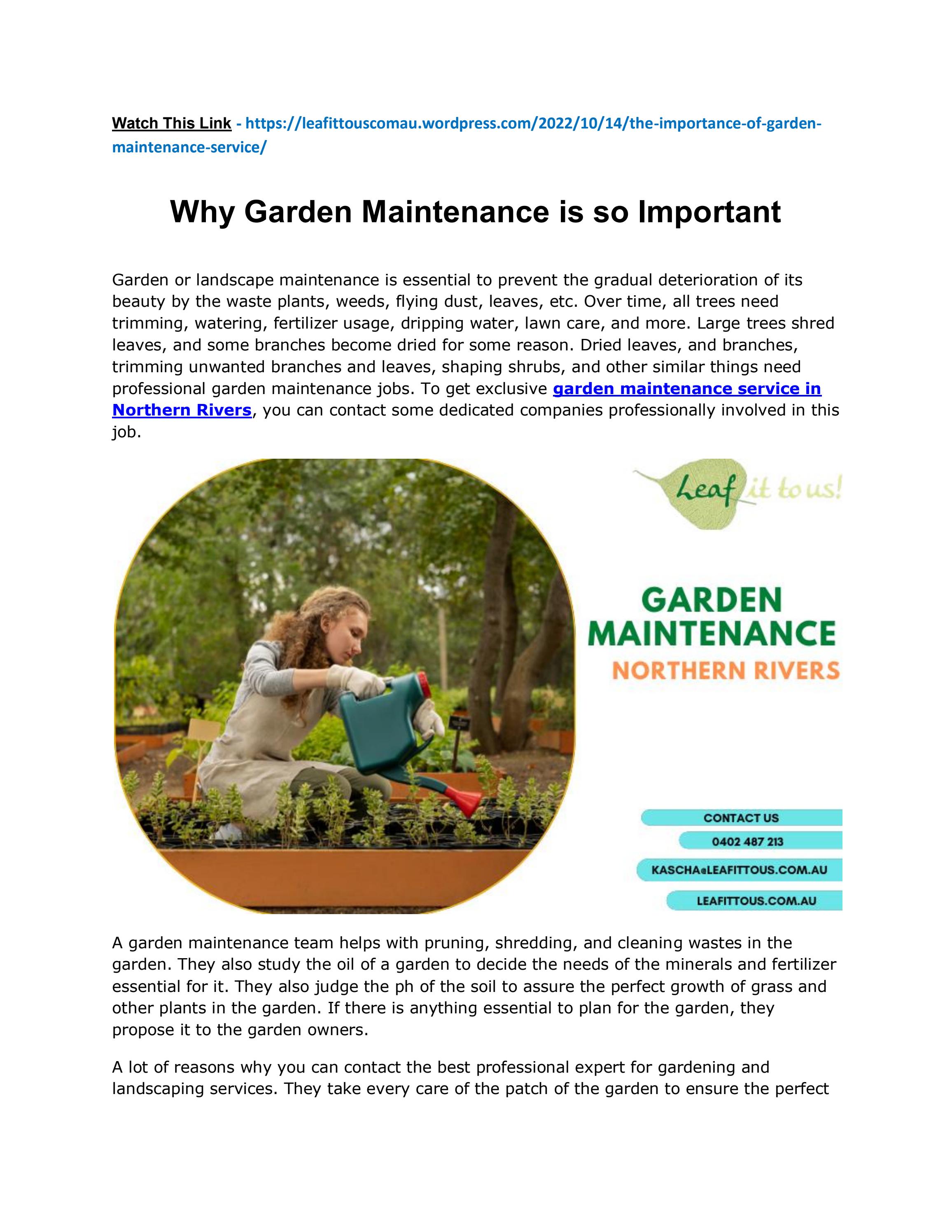 Why Garden Maintenance is so Important by leafittous Issuu
