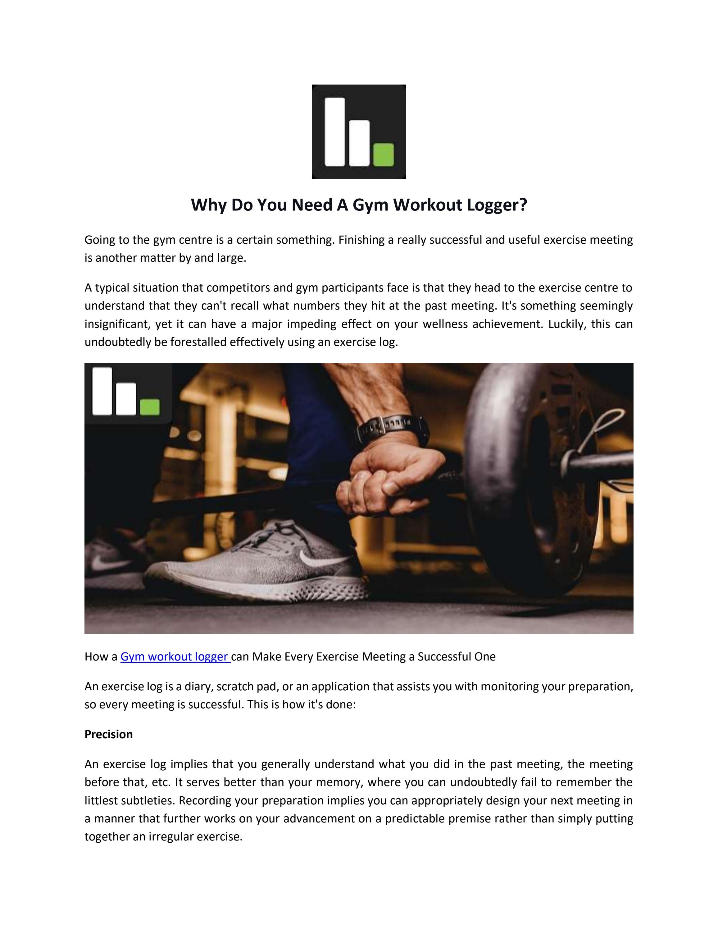 Why Do You Need A Gym Workout Logger? by FitQ Issuu
