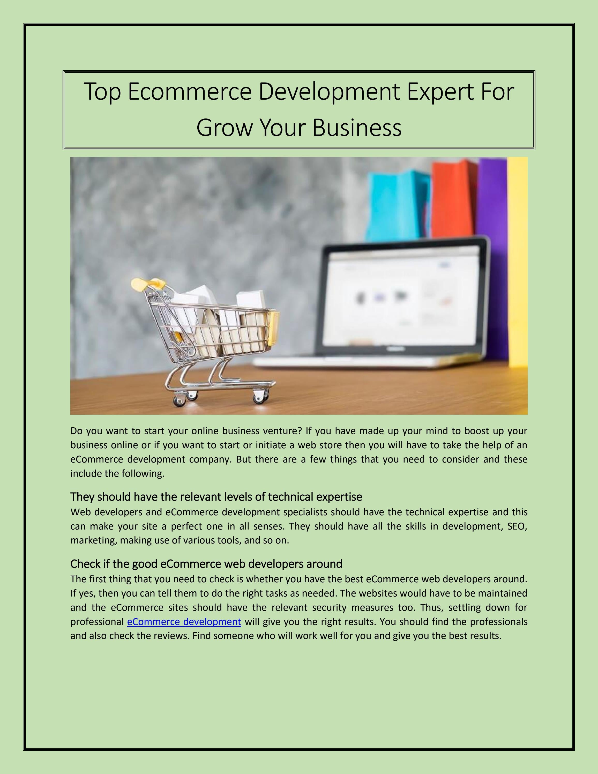 Top Ecommerce Development Expert For Grow Your Business by ...