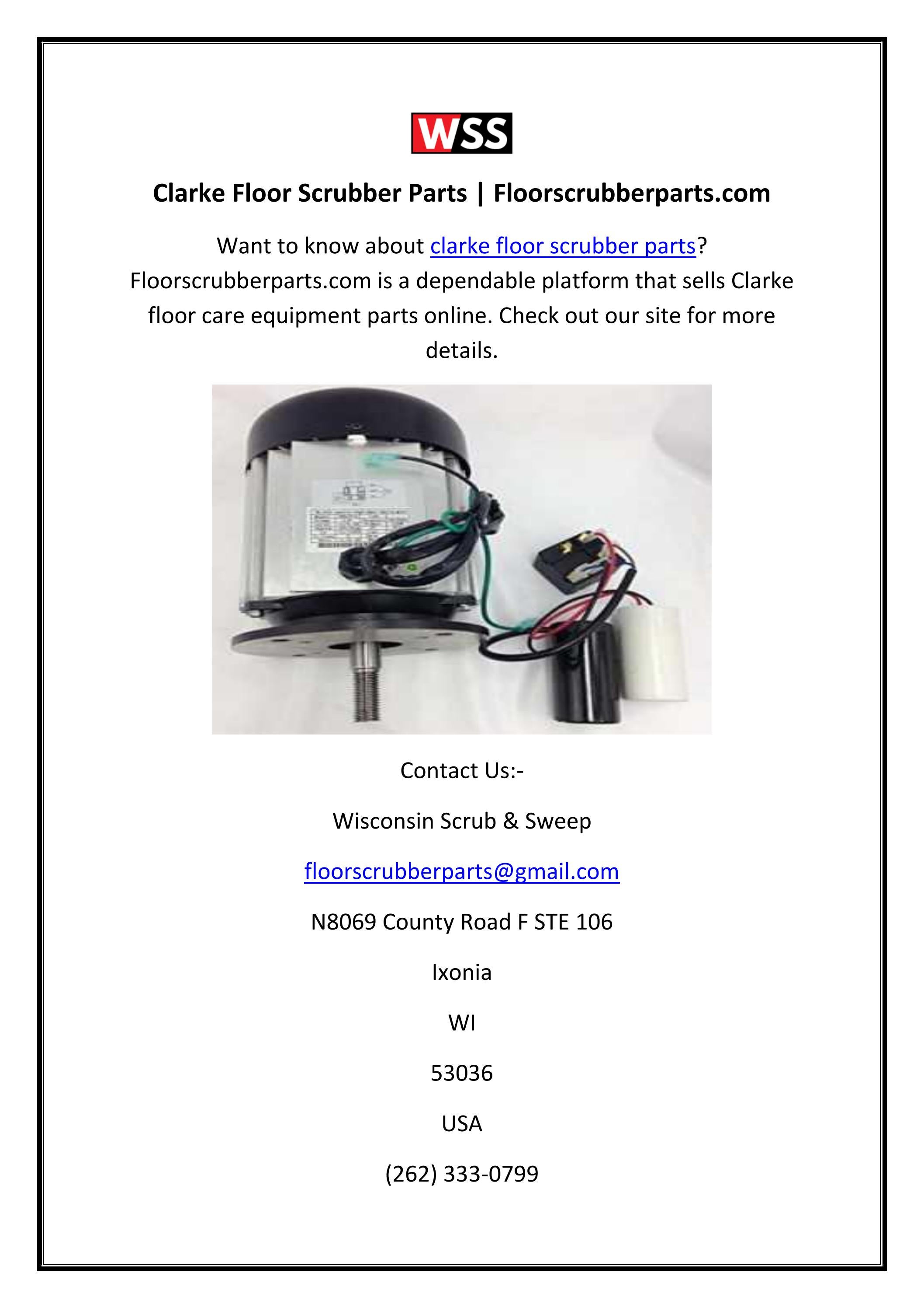 Clarke Floor Scrubber Parts by Wisconsin Scrub