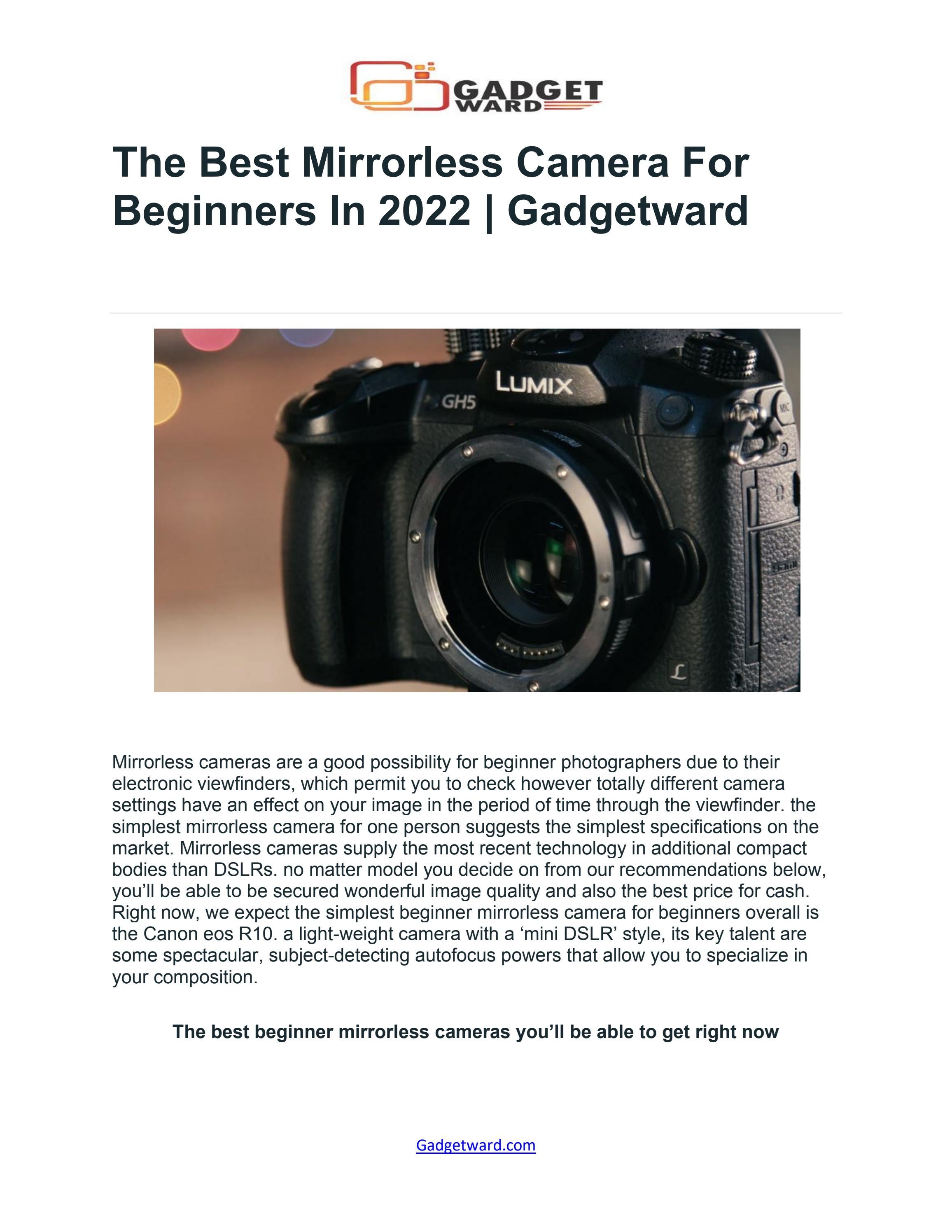 The Best Mirrorless Camera For Beginners In 2022 Gadgetward by