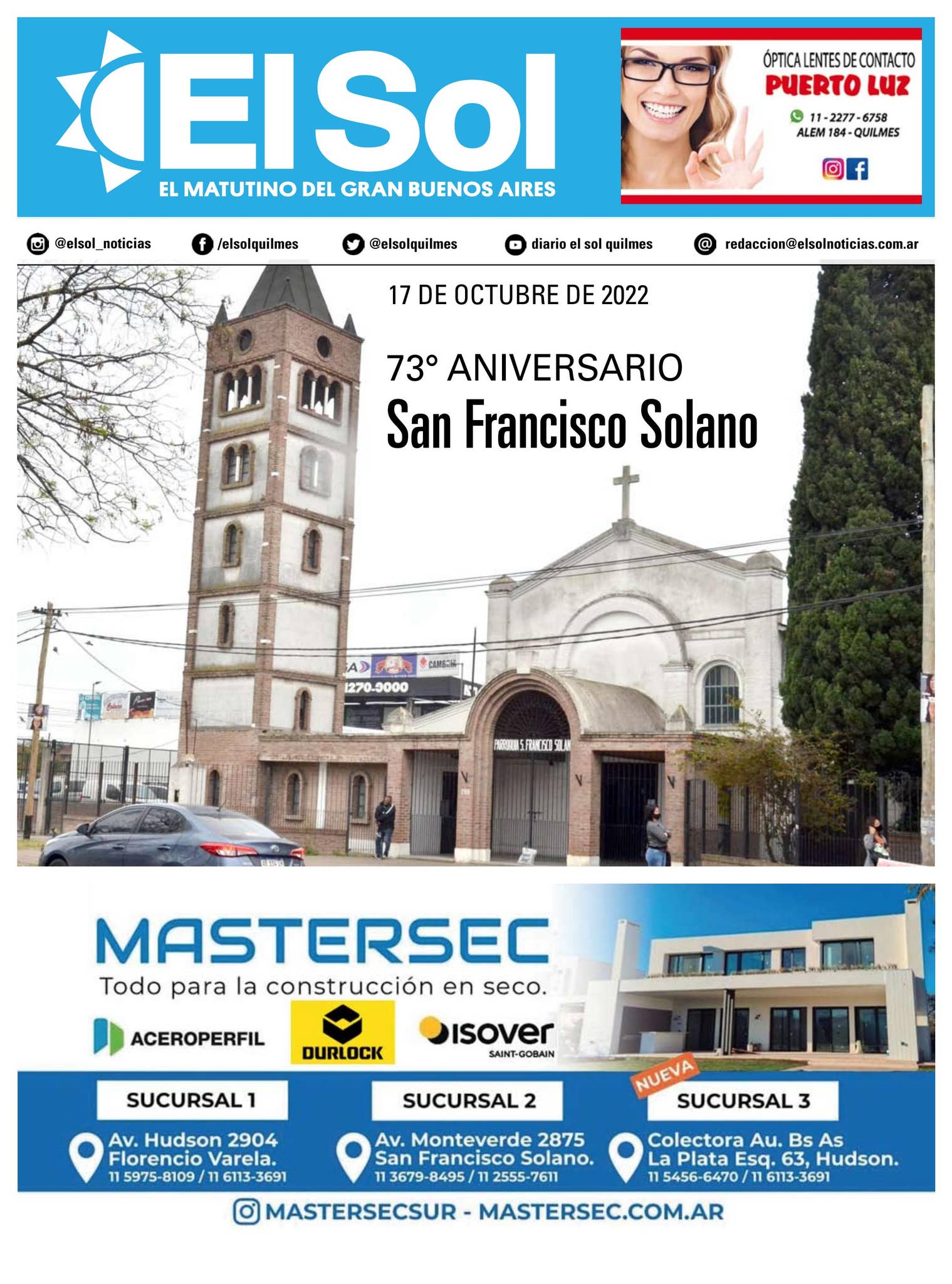 Suplemento 73 Aniversario de San Francisco Solano 17-10-2022 by Diario EL  SOL - Issuu