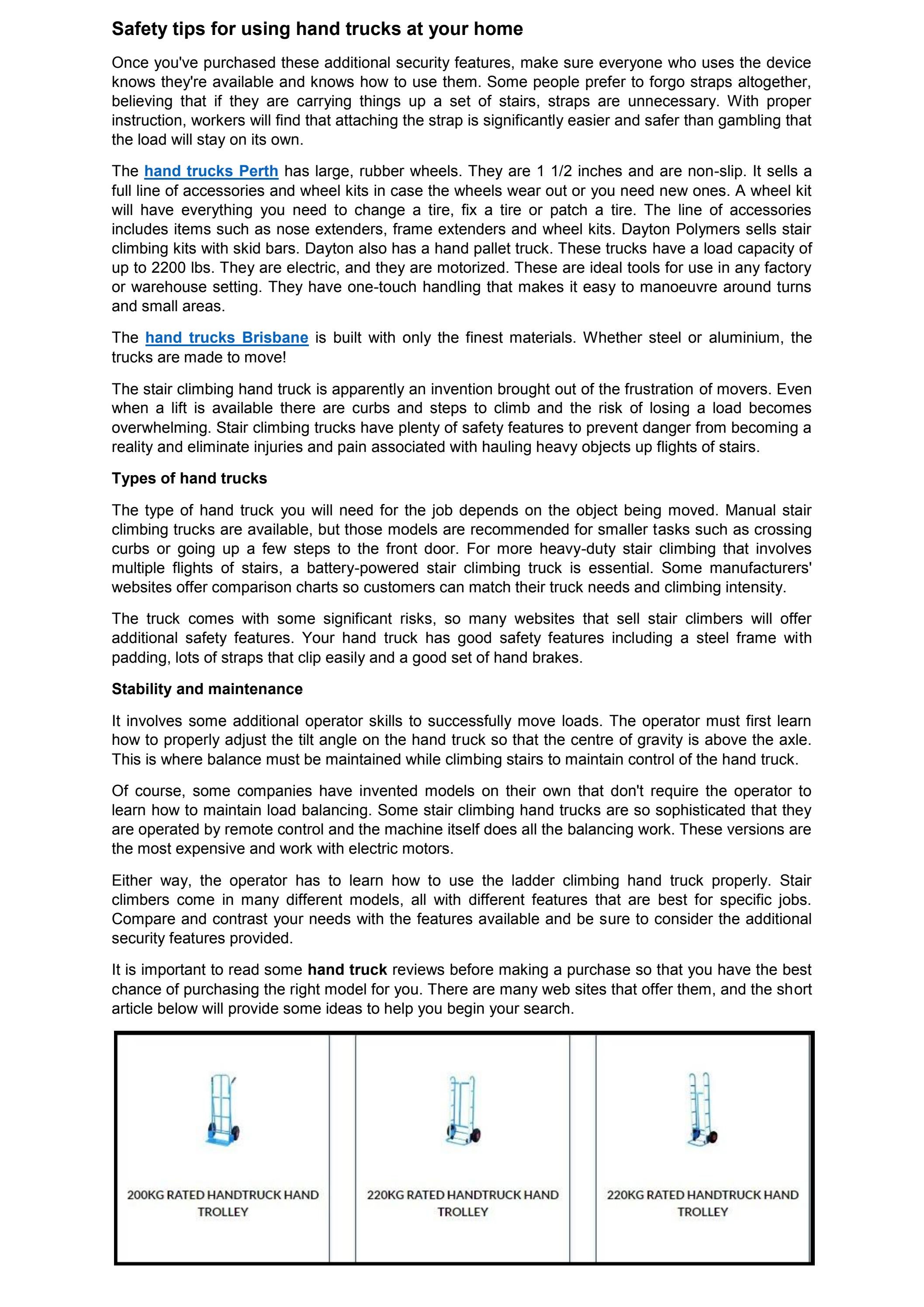 Safety tips for using hand trucks at your home by handtrolley Issuu