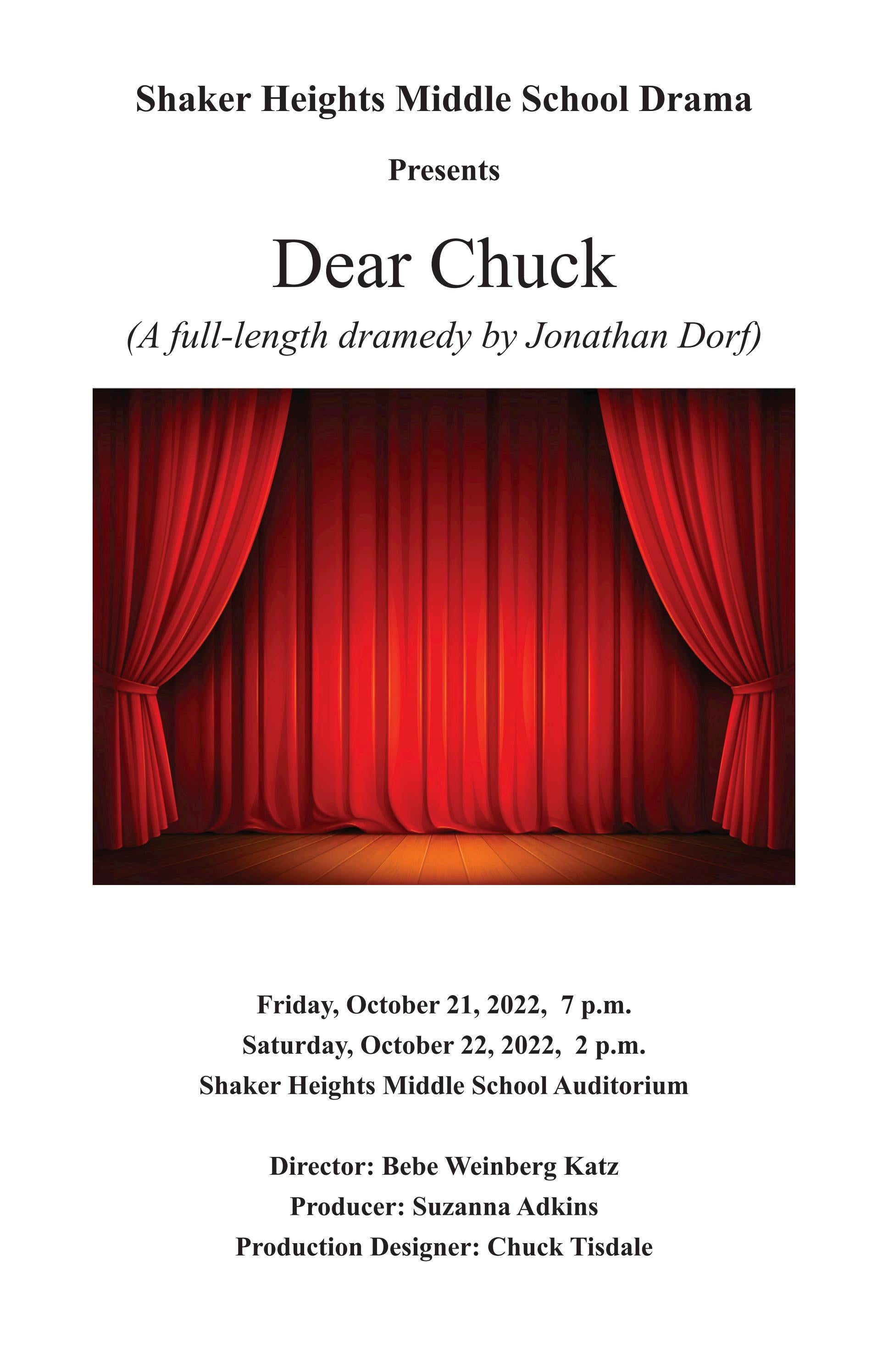Shaker Heights Middle School Fall Play Dear Chuck by Shaker Schools