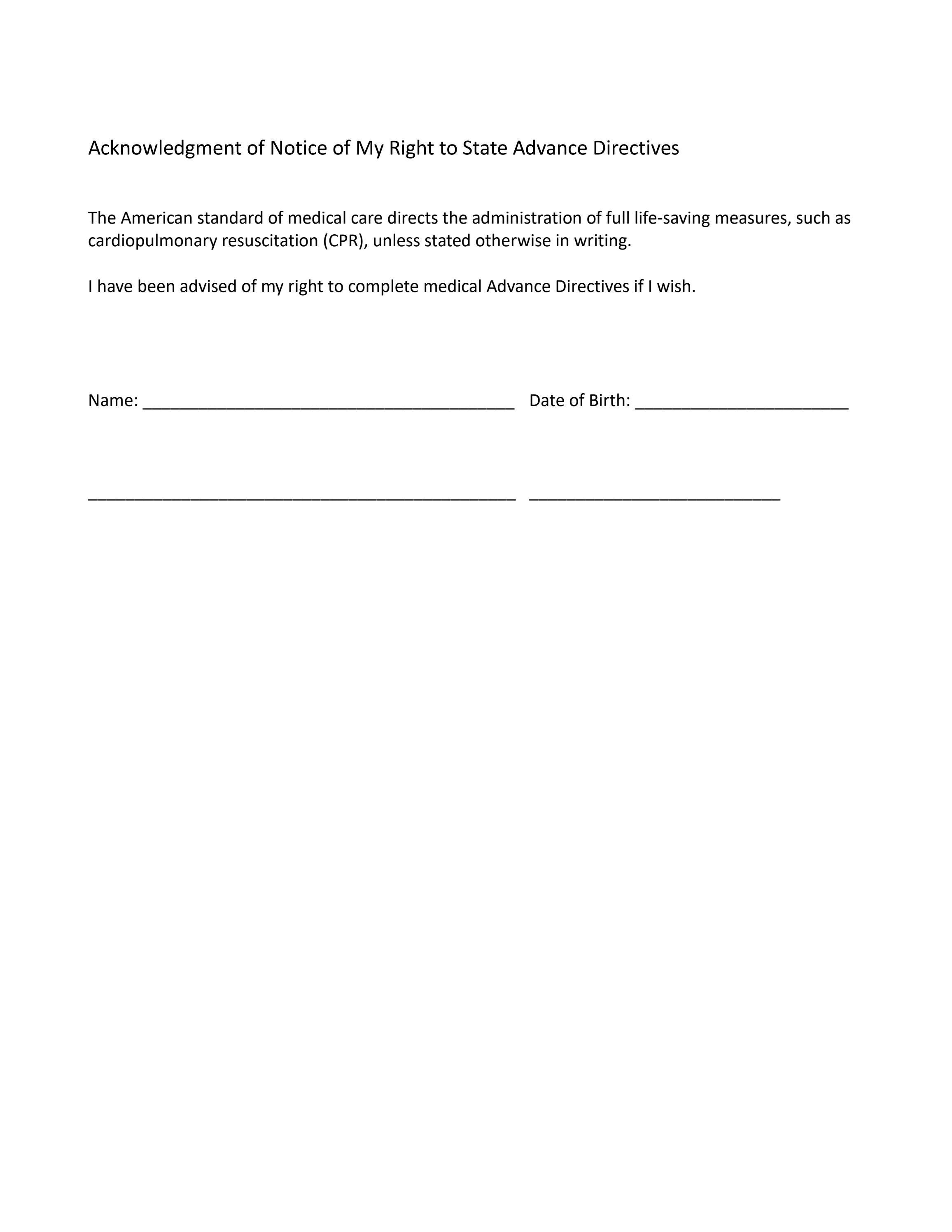 Acknowledgement of Advance Directives Notice by CIVHC Issuu