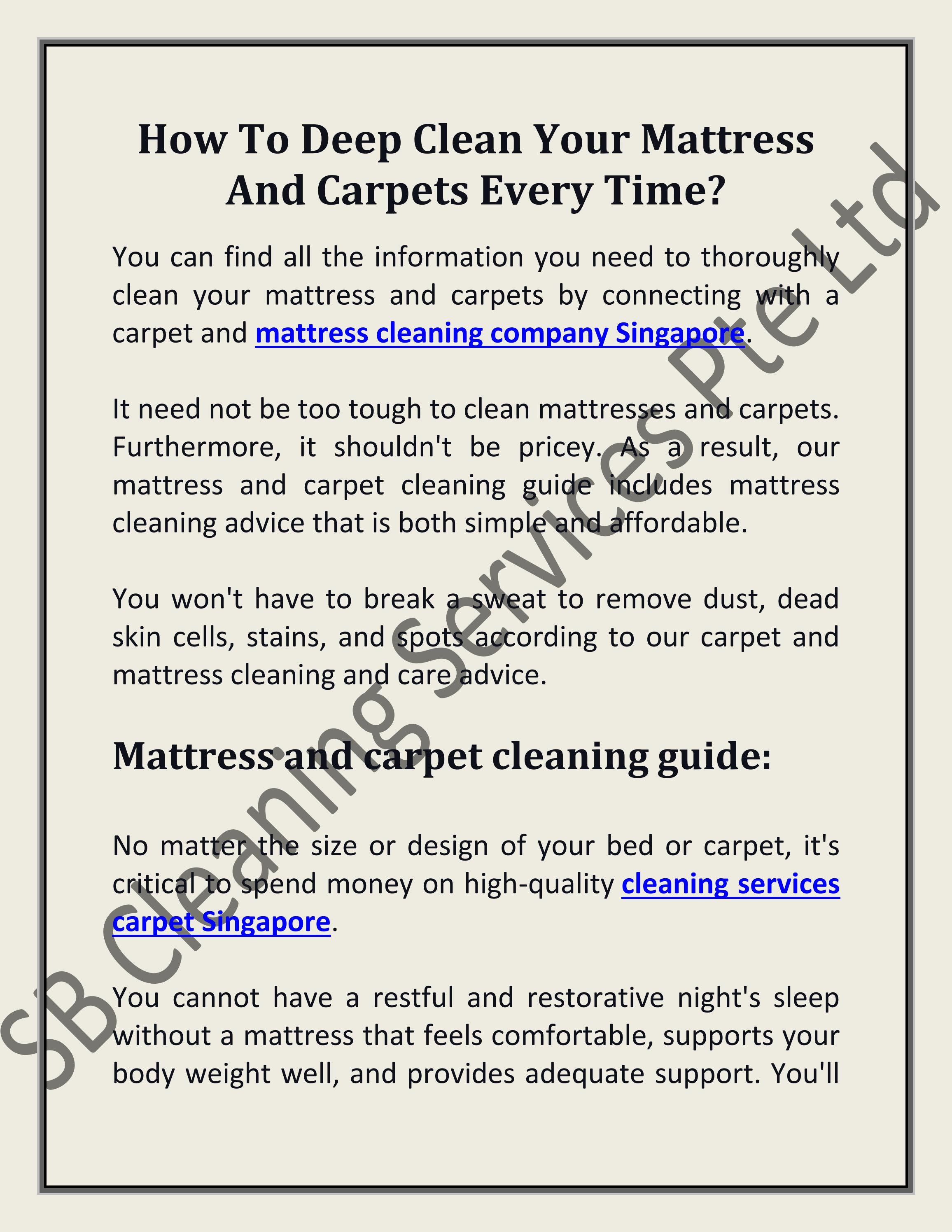 How To Deep Clean Your Mattress And Carpets Every Time? by carpet