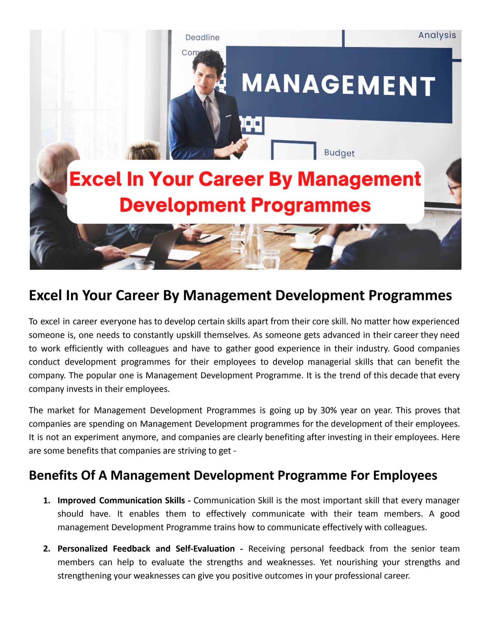 Excel In Your Career By Management Development Programmes by Institute ...