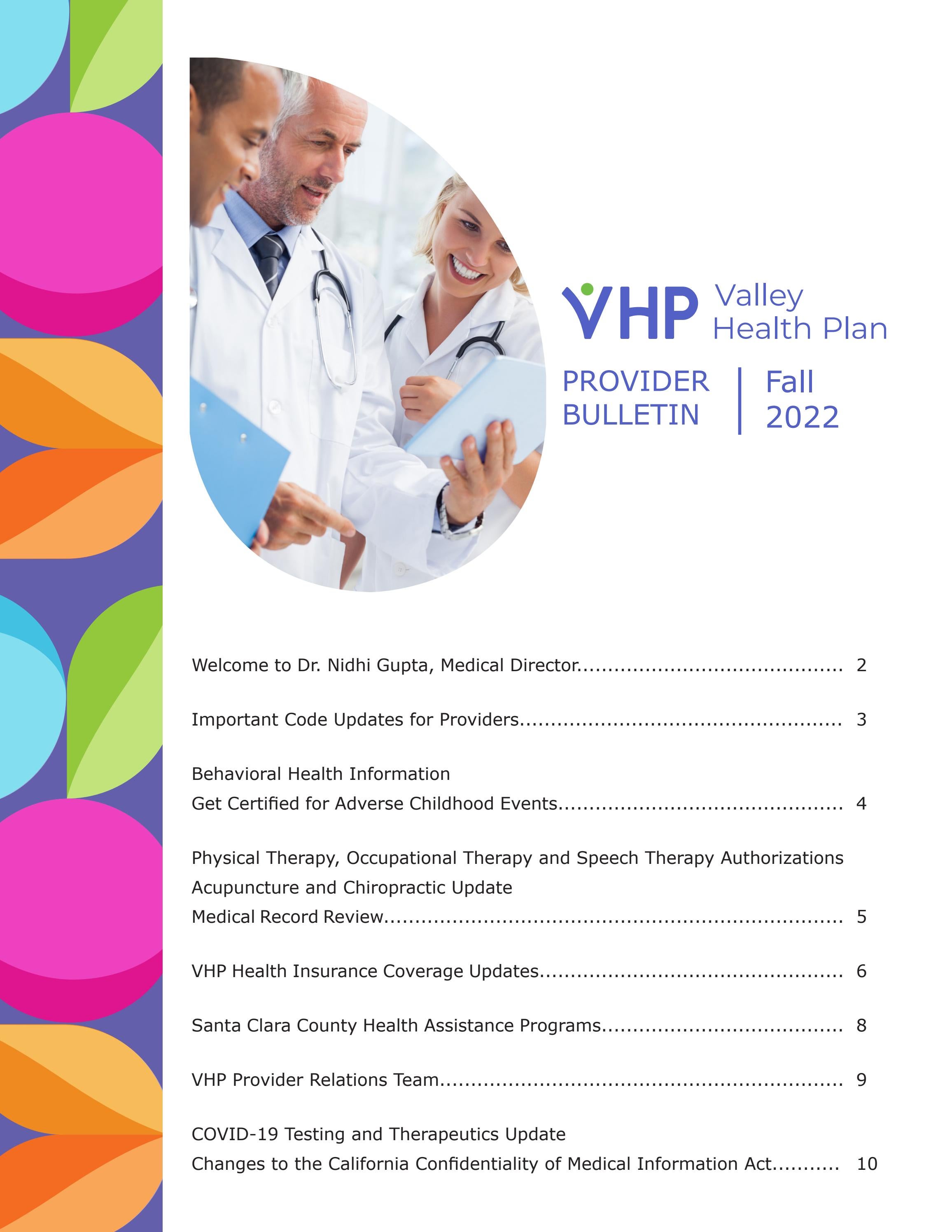 VHP Provider Bulletin Fall 2022 by Valley Health Plan Issuu