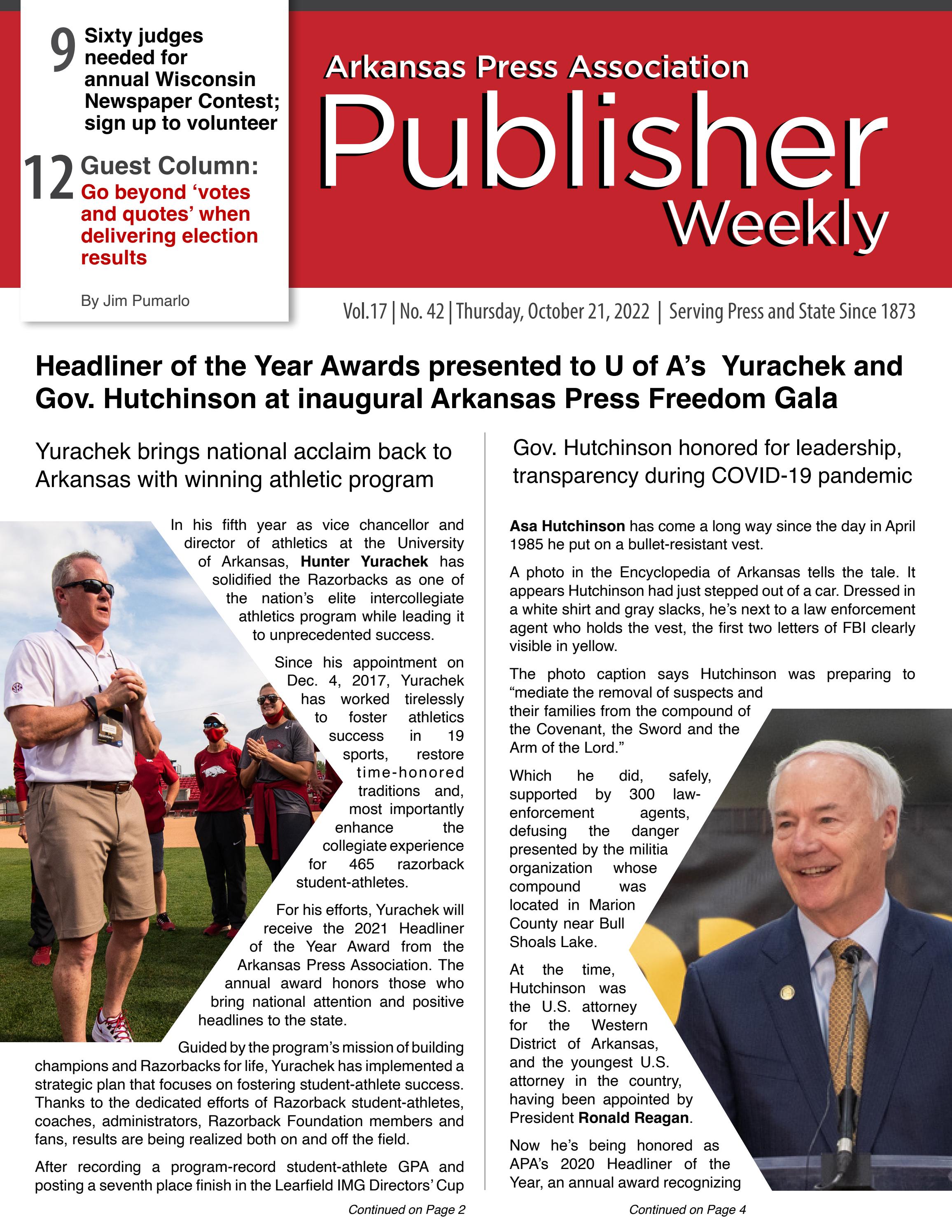 Arkansas Publisher Weekly October 21, 2022 by Arkansas Press