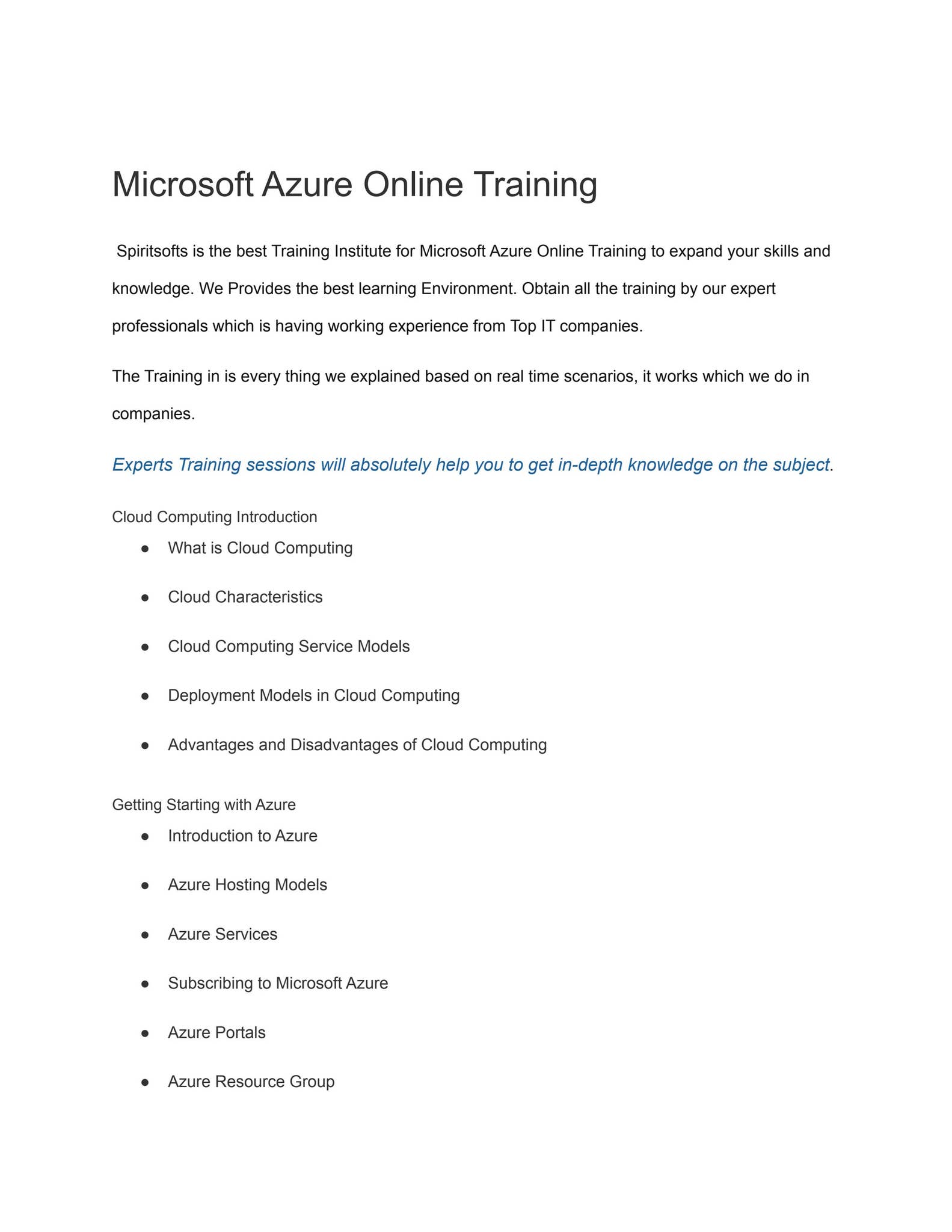Microsoft Azure Online Training And Training Courses by Software ...