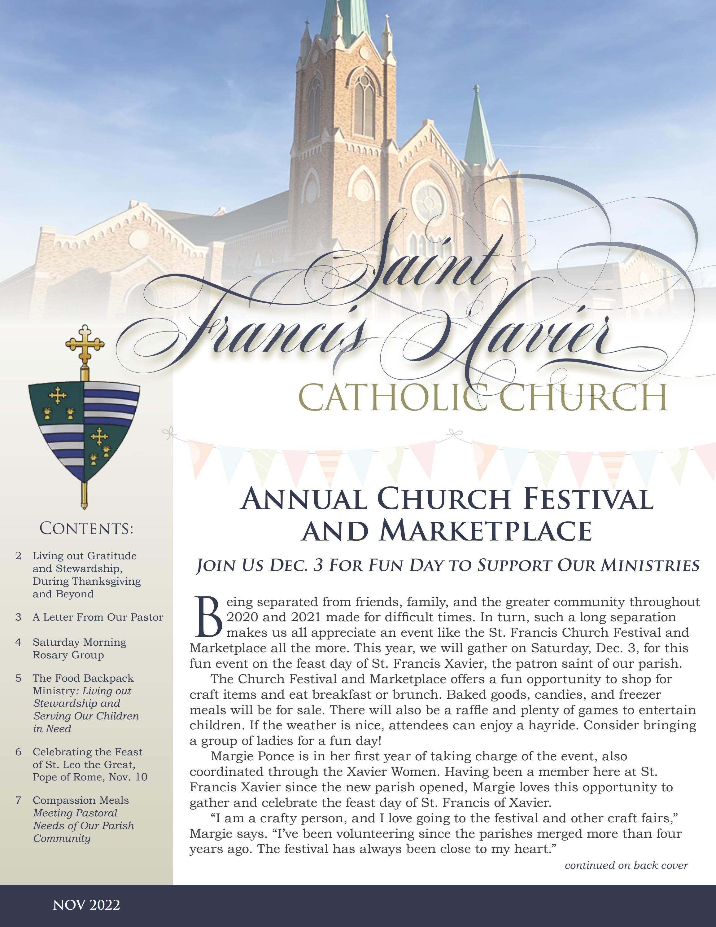St. Francis Xavier Catholic Church Newsletter — November 2022 by