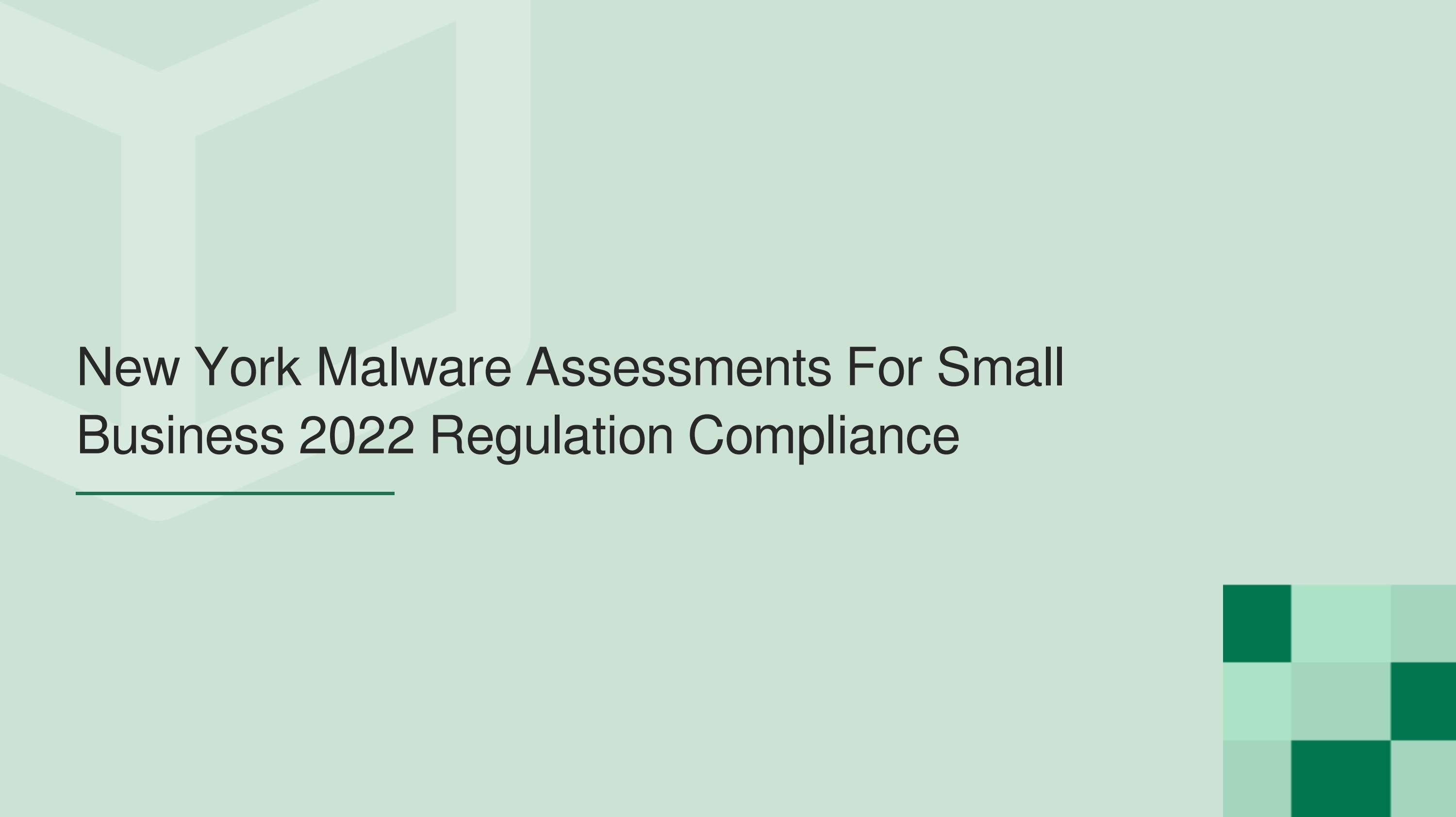 New York Malware Assessments For Small Business 2022 Regulation