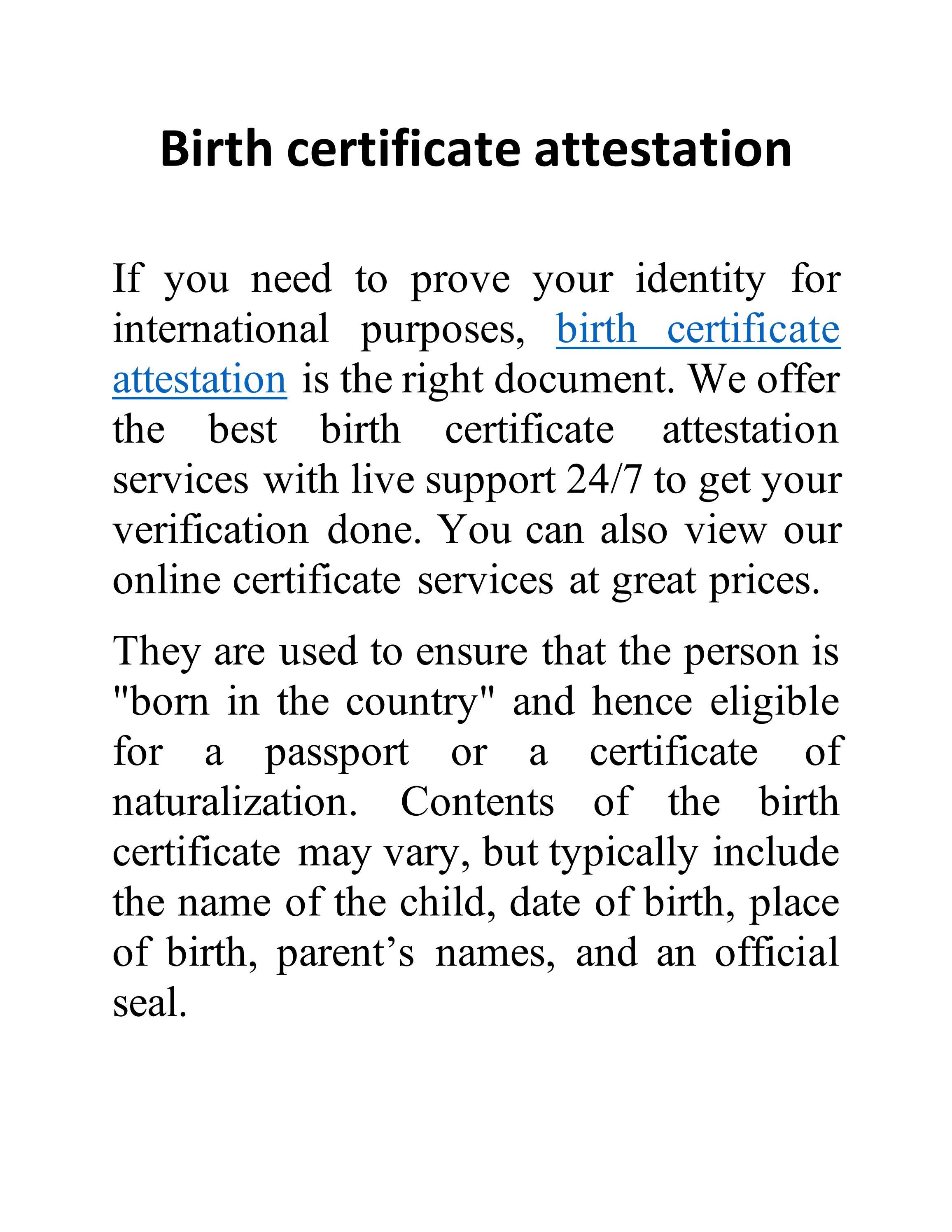 Birth certificate attestation by New index management services abu