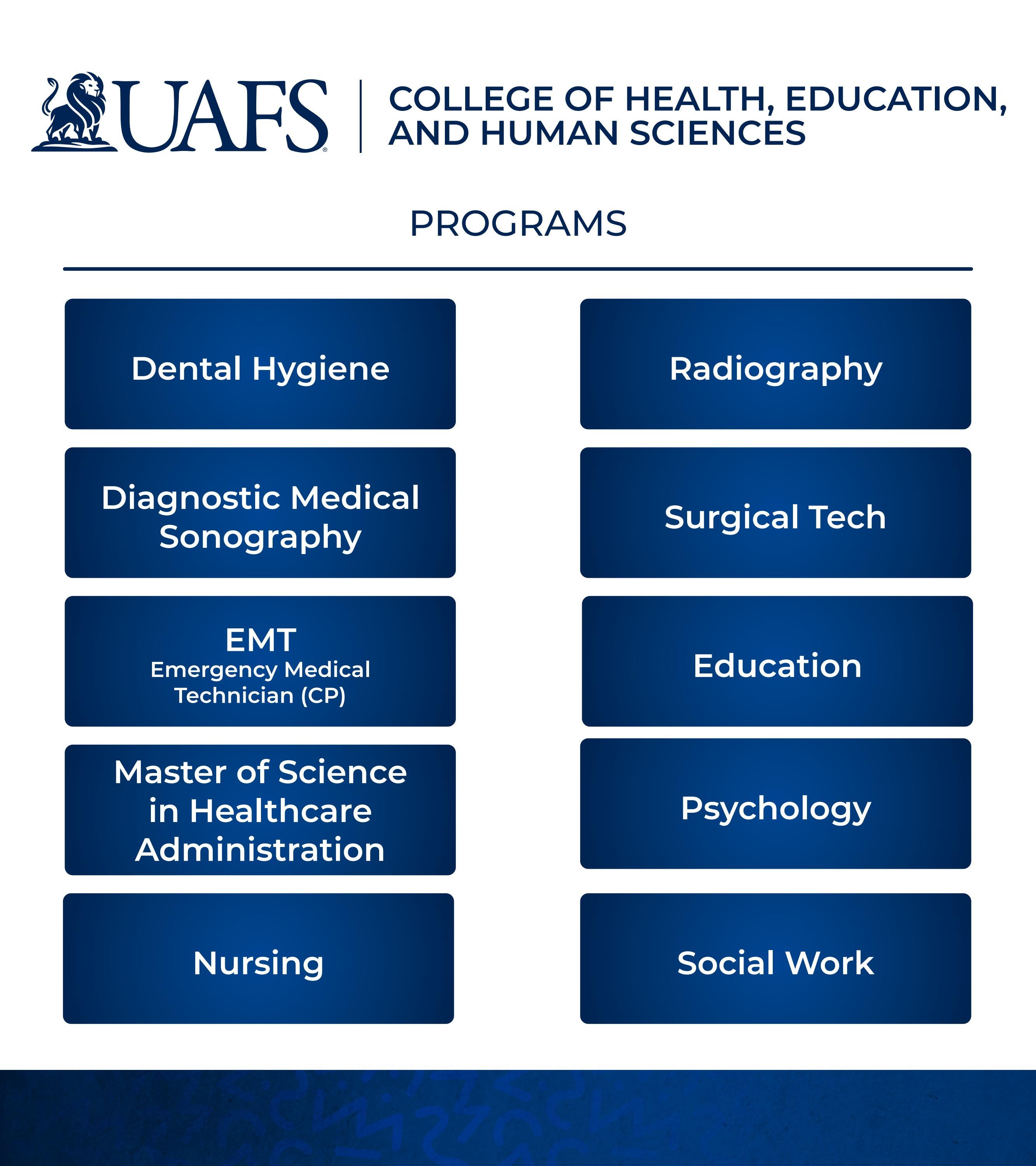 UAFS College of Health, Education, and Human Sciences Digital Booklet