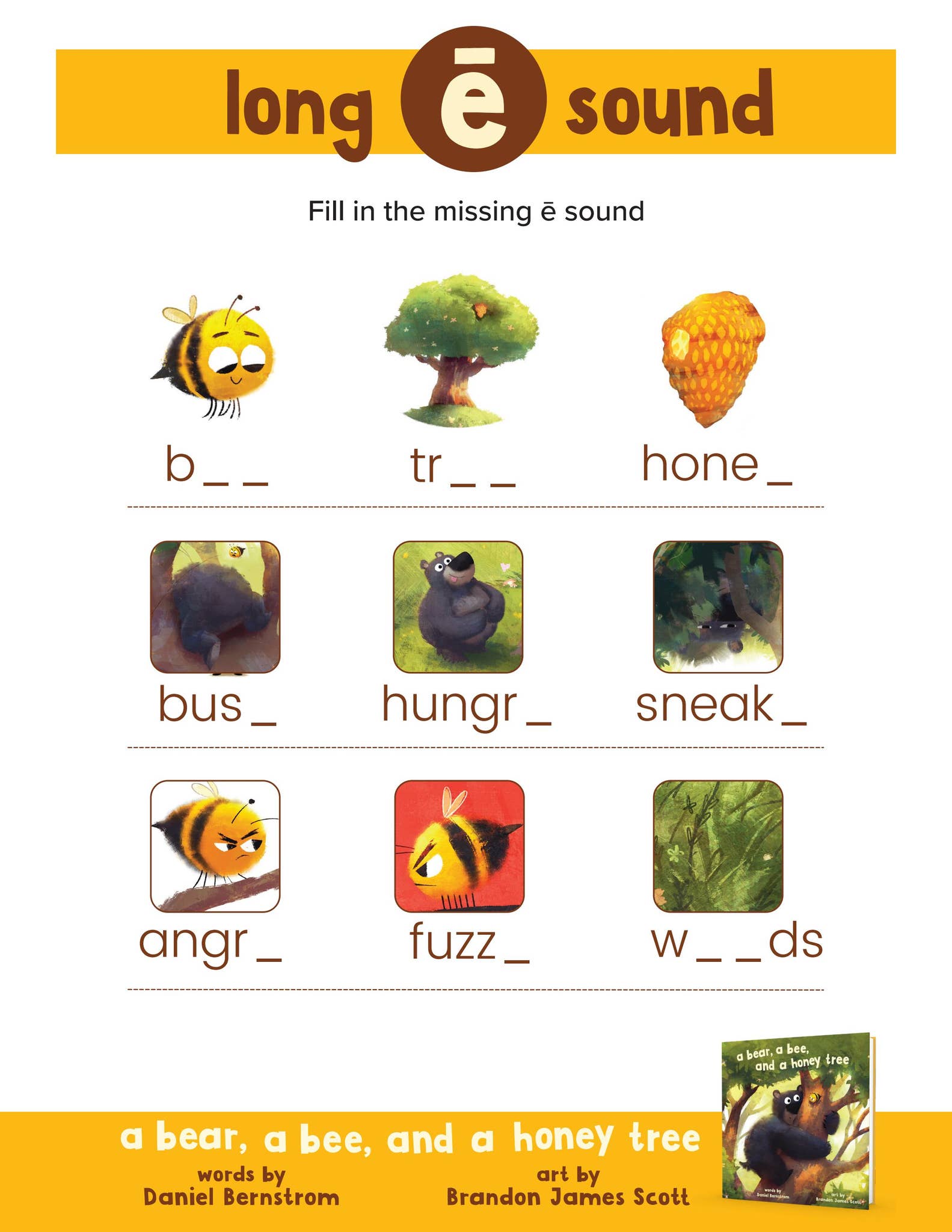 A BEAR, A BEE, AND A HONEY TREE Activity Sheets