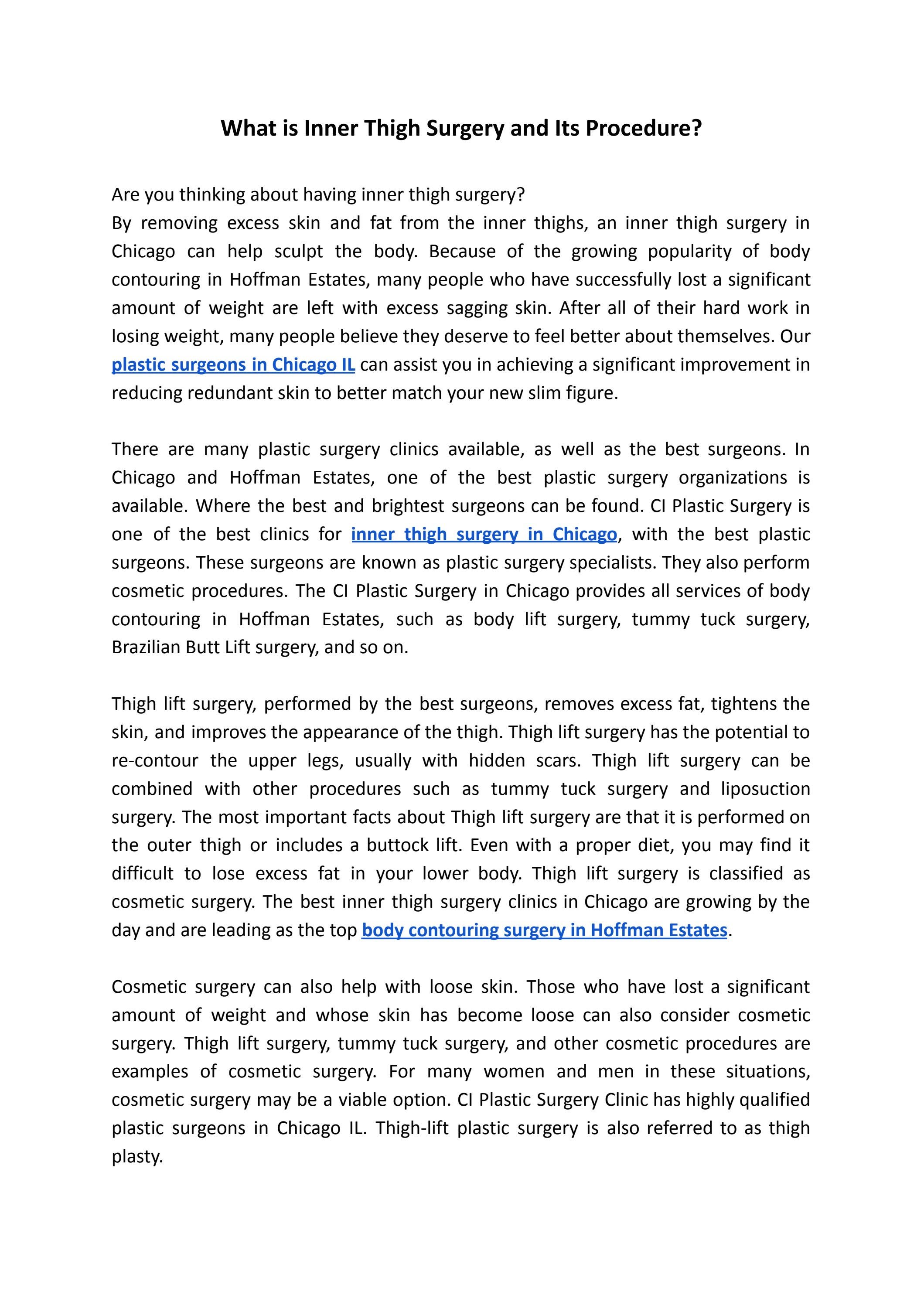 What Is Inner Thigh Surgery And Its Procedure By Ciplastic Surgery Issuu What Is Inner Thigh Surgery And Its Procedure By Ciplastic Surgery Issuu
