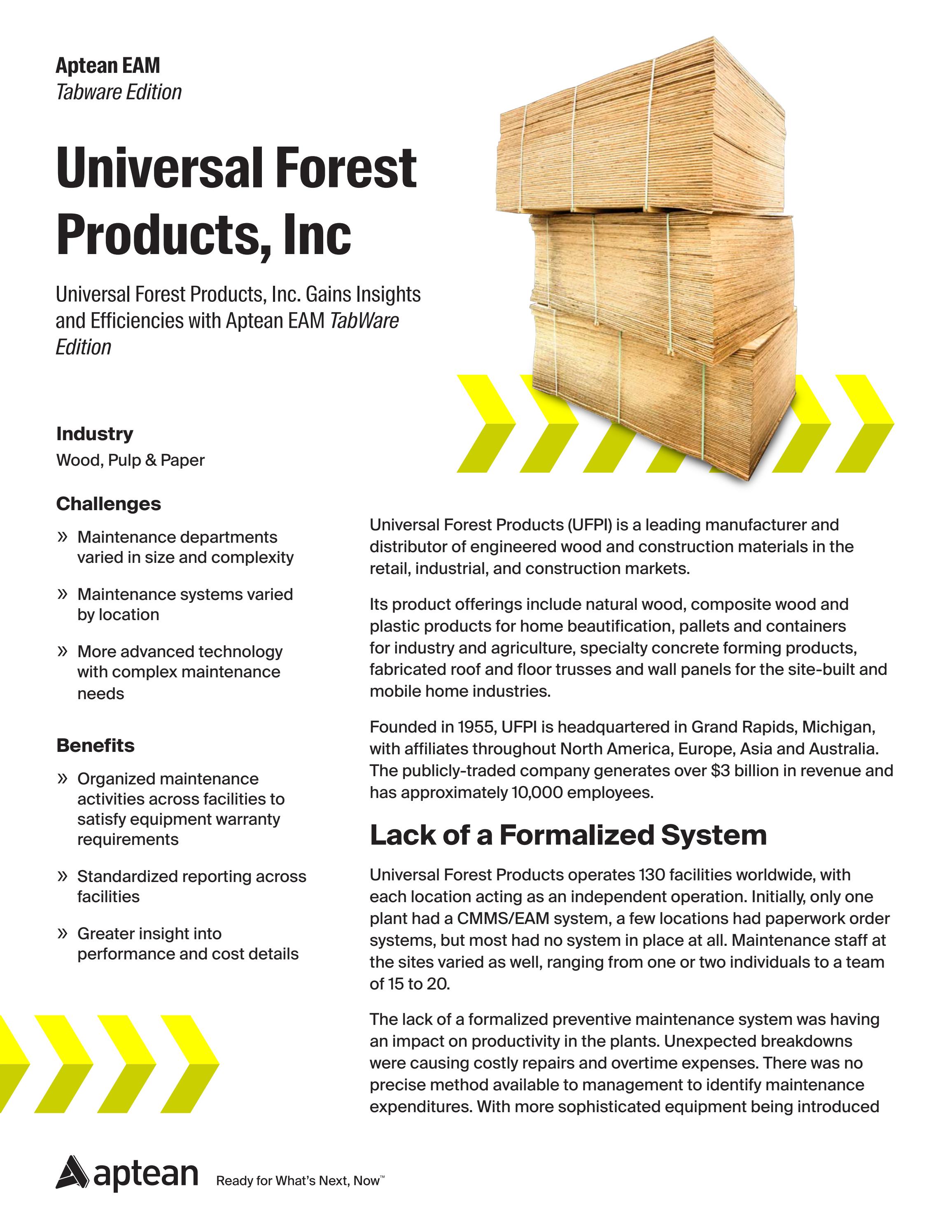 Aptean EAM Case Study Universal Forest Products (UFPI) by Aptean Issuu