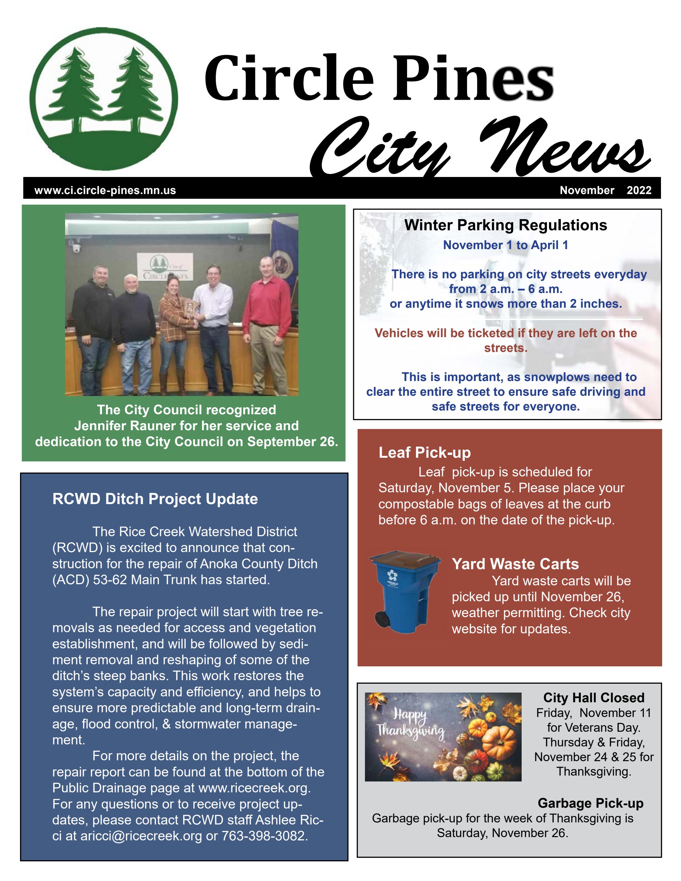 City of Circle Pines November Newsletter by City of Circle Pines Issuu