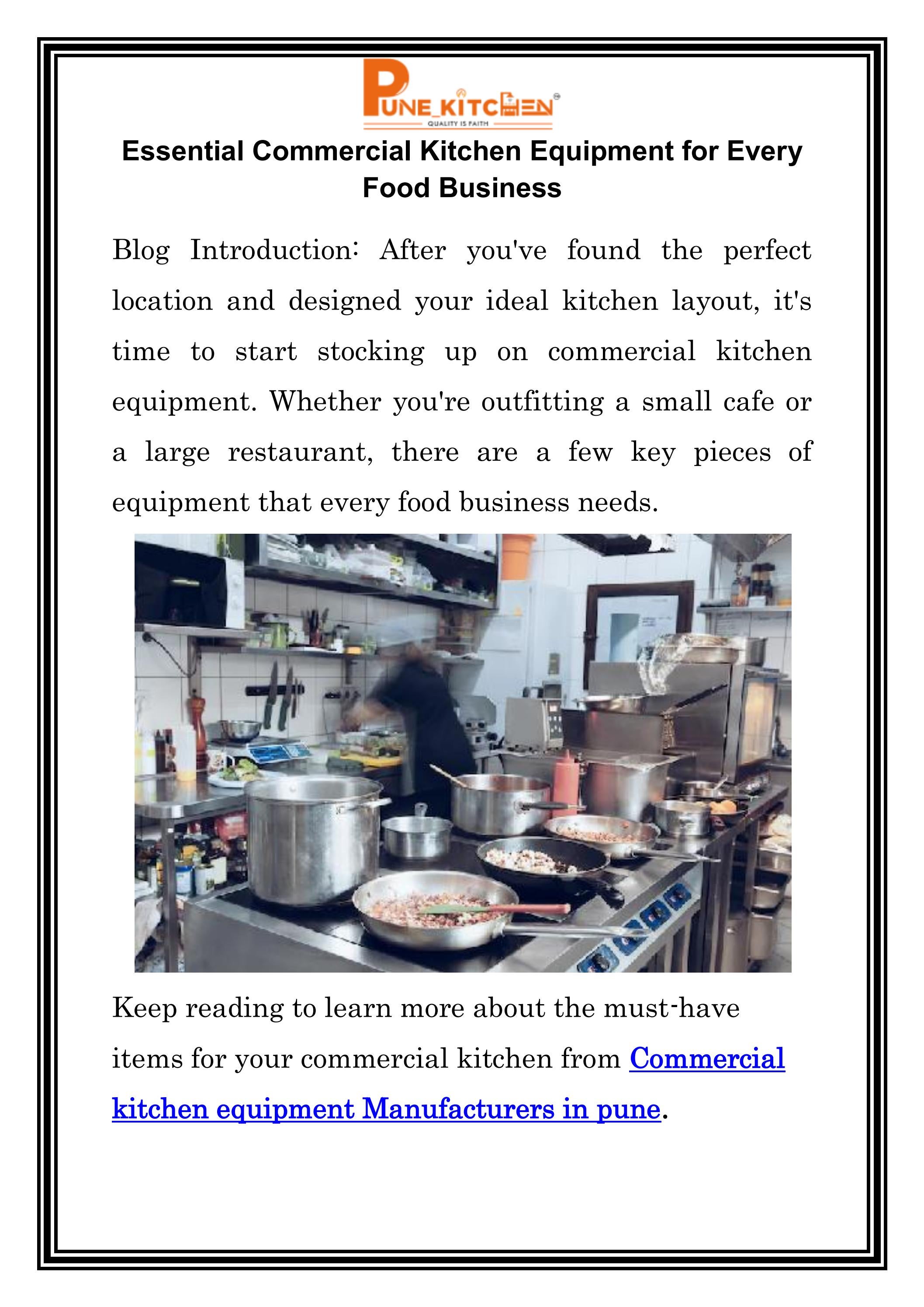 Essential Commercial Kitchen Equipment for Every Food Business by