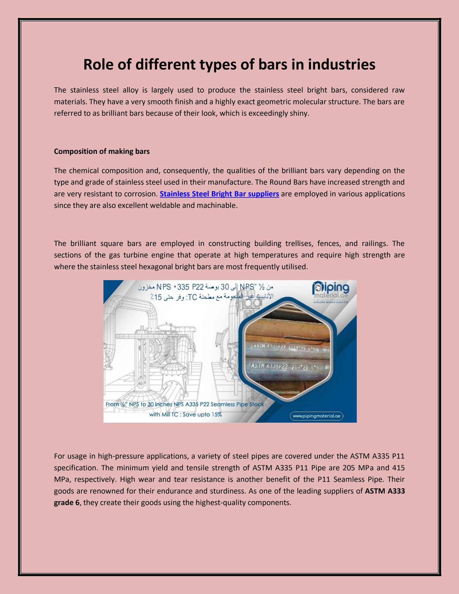 Linear Bar Types Role of different types of bars in industries by Piping Material - Issuu