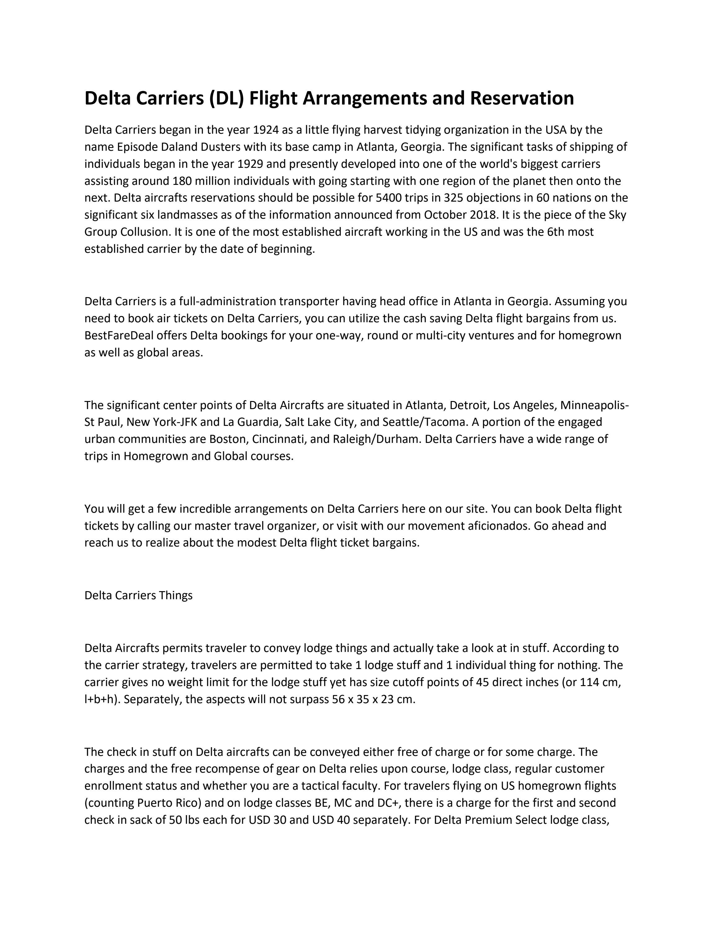 Delta Carriers (DL) Flight Arrangements and Reservation by jazz brown