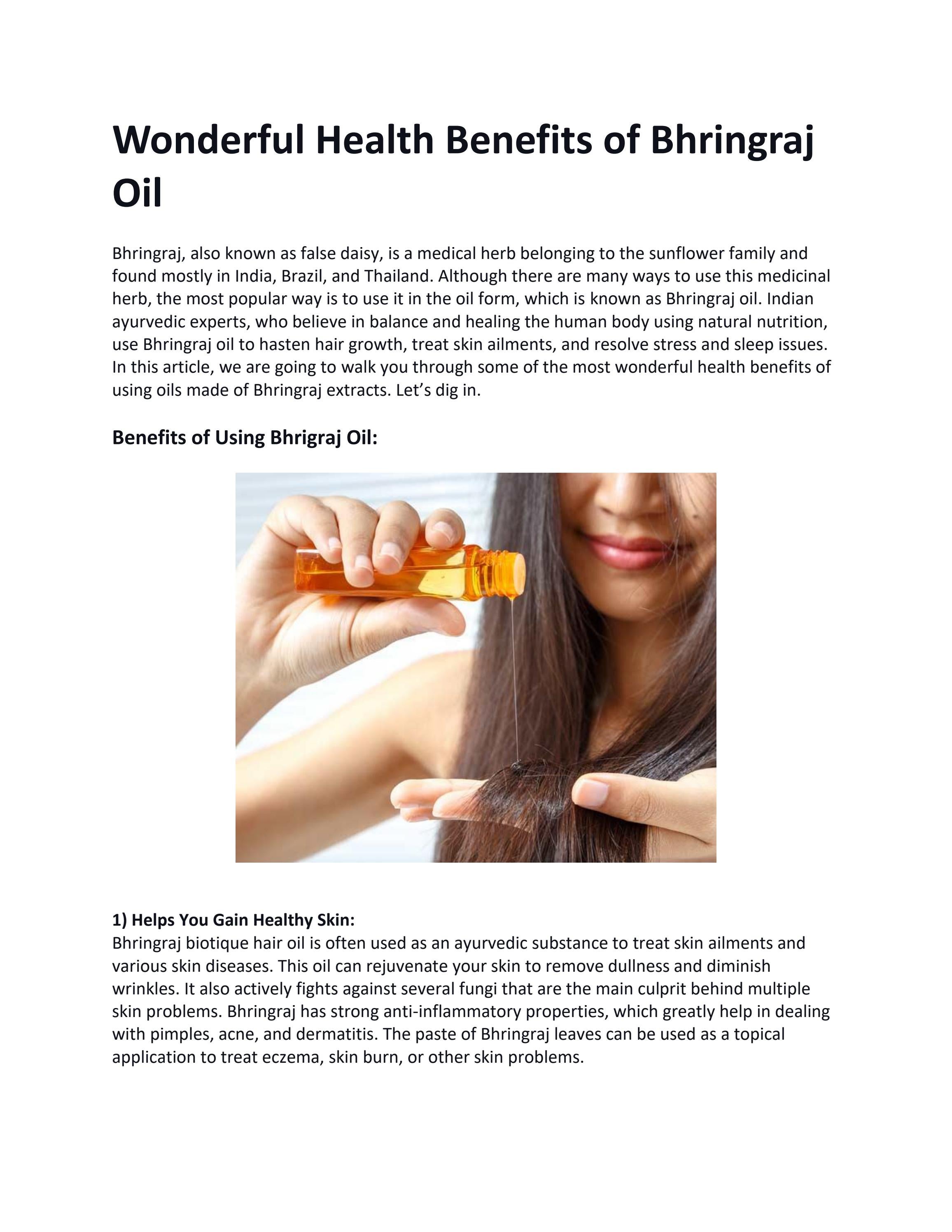 Wonderful Health Benefits of Bhringraj Oil by Neha Sharma Issuu