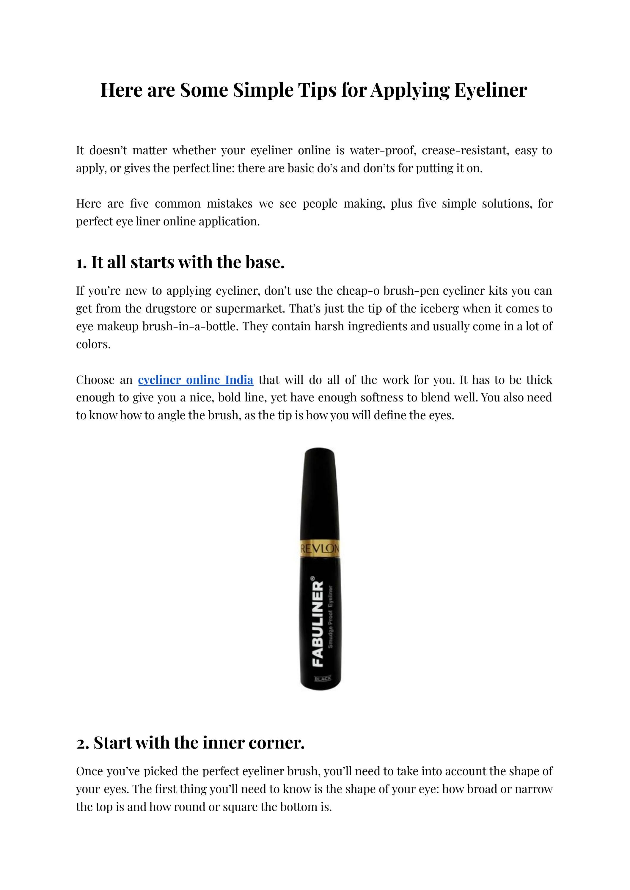 Here are Some Simple Tips for Applying Eyeliner by Brayden Kane Issuu