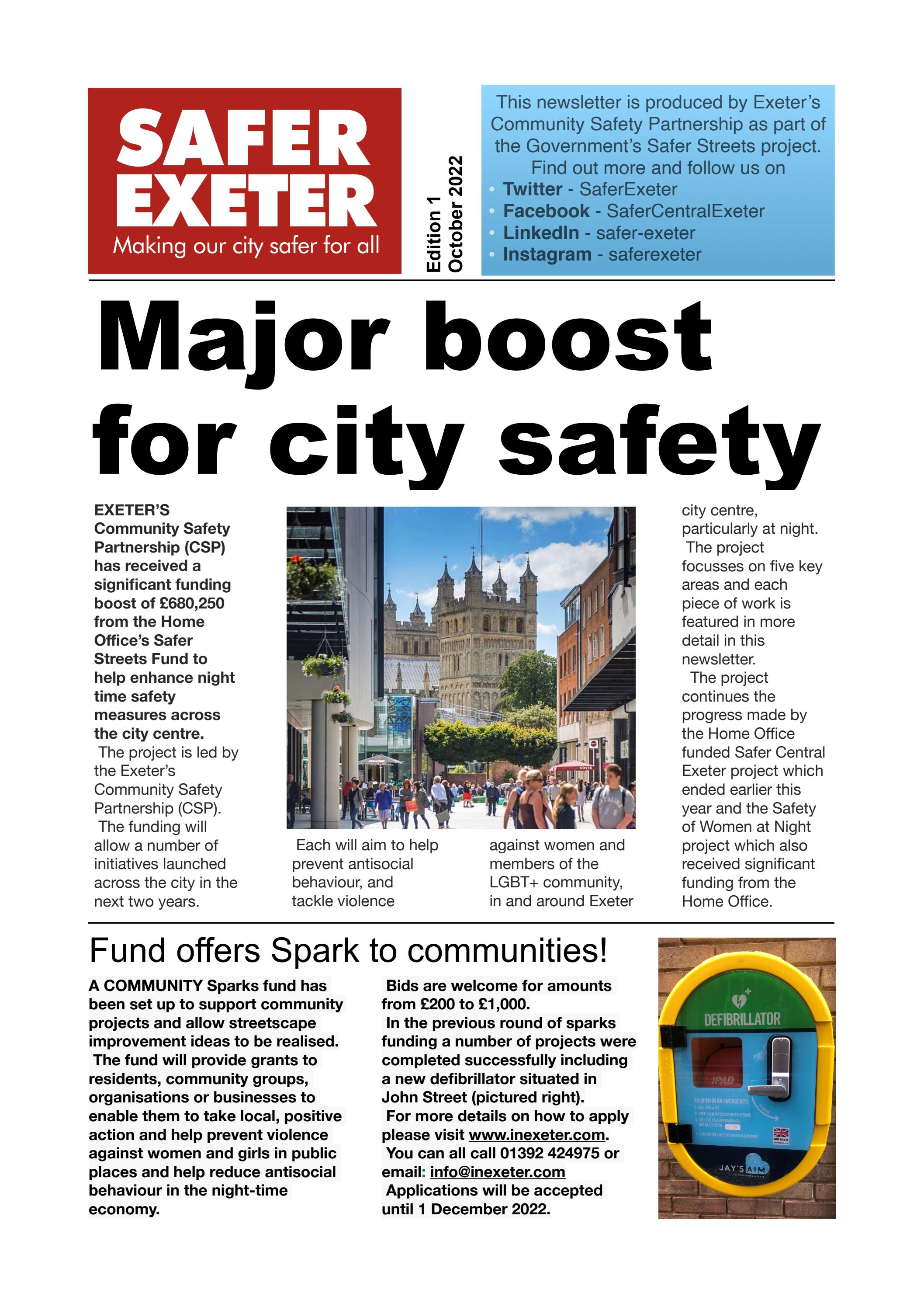 Safer Exeter newsletter edition 1 October 2022 by University of