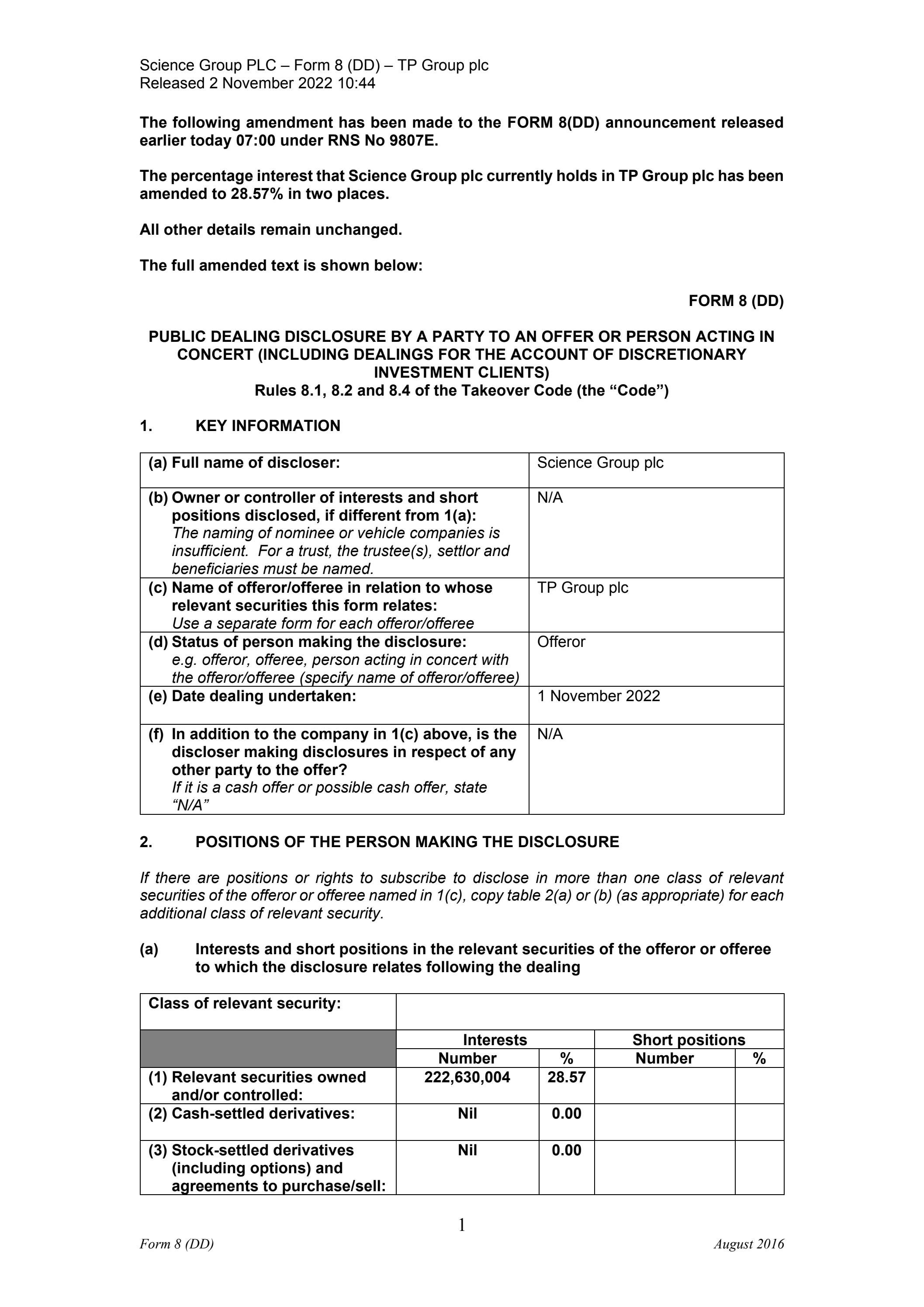 form8dd1november2022 by Science Group Issuu