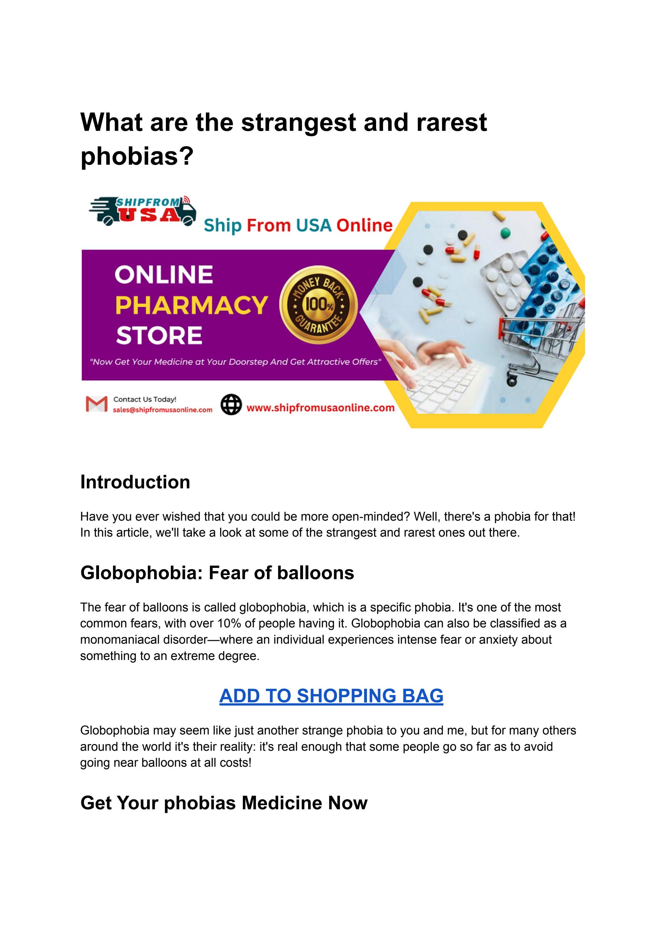 What Are The Rarest Phobias In The USA by Americas Pharmacy Shop Issuu