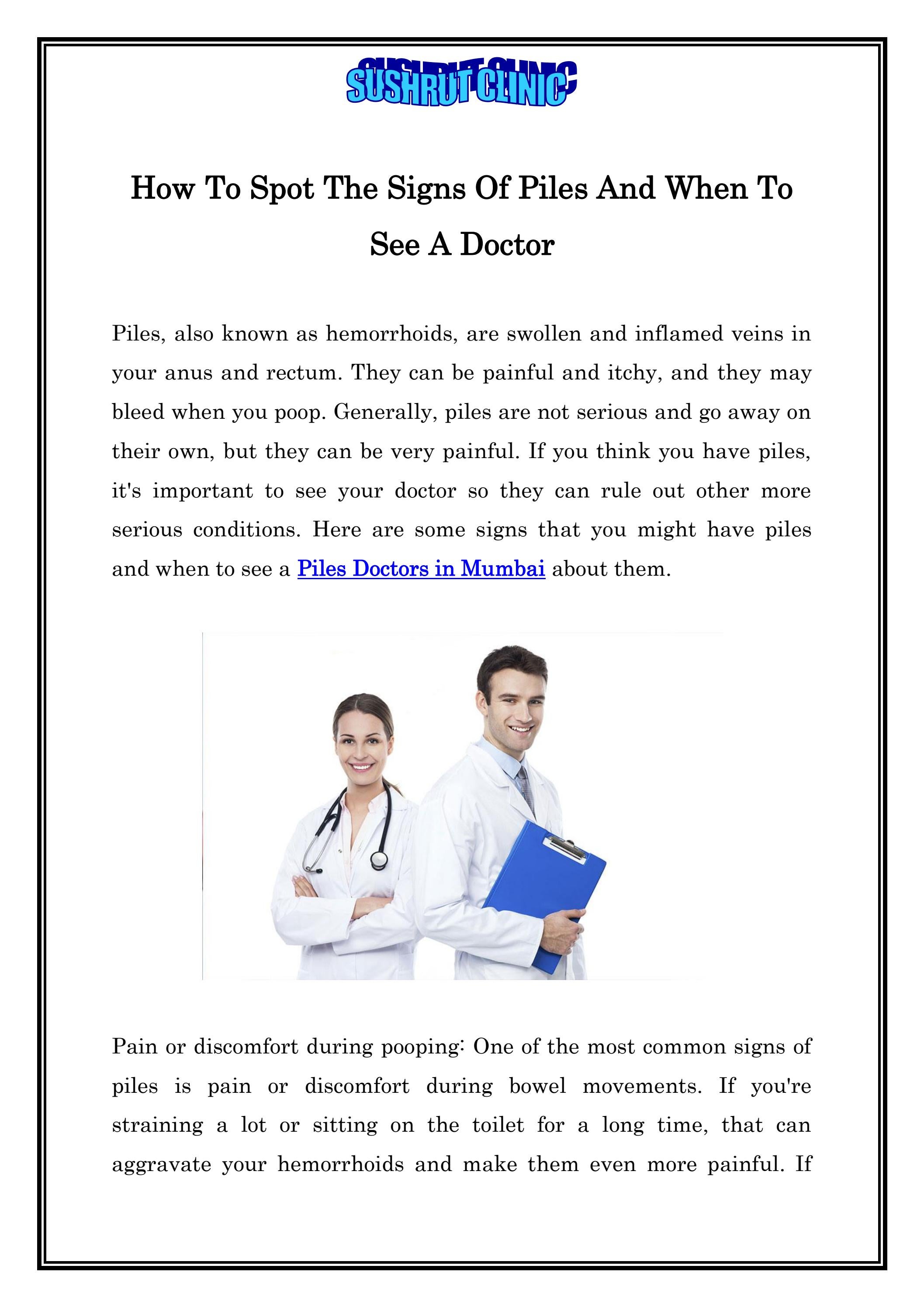 Piles Doctors in Mumbai Call 9870276150 Sushrut Clinic by Dombivali