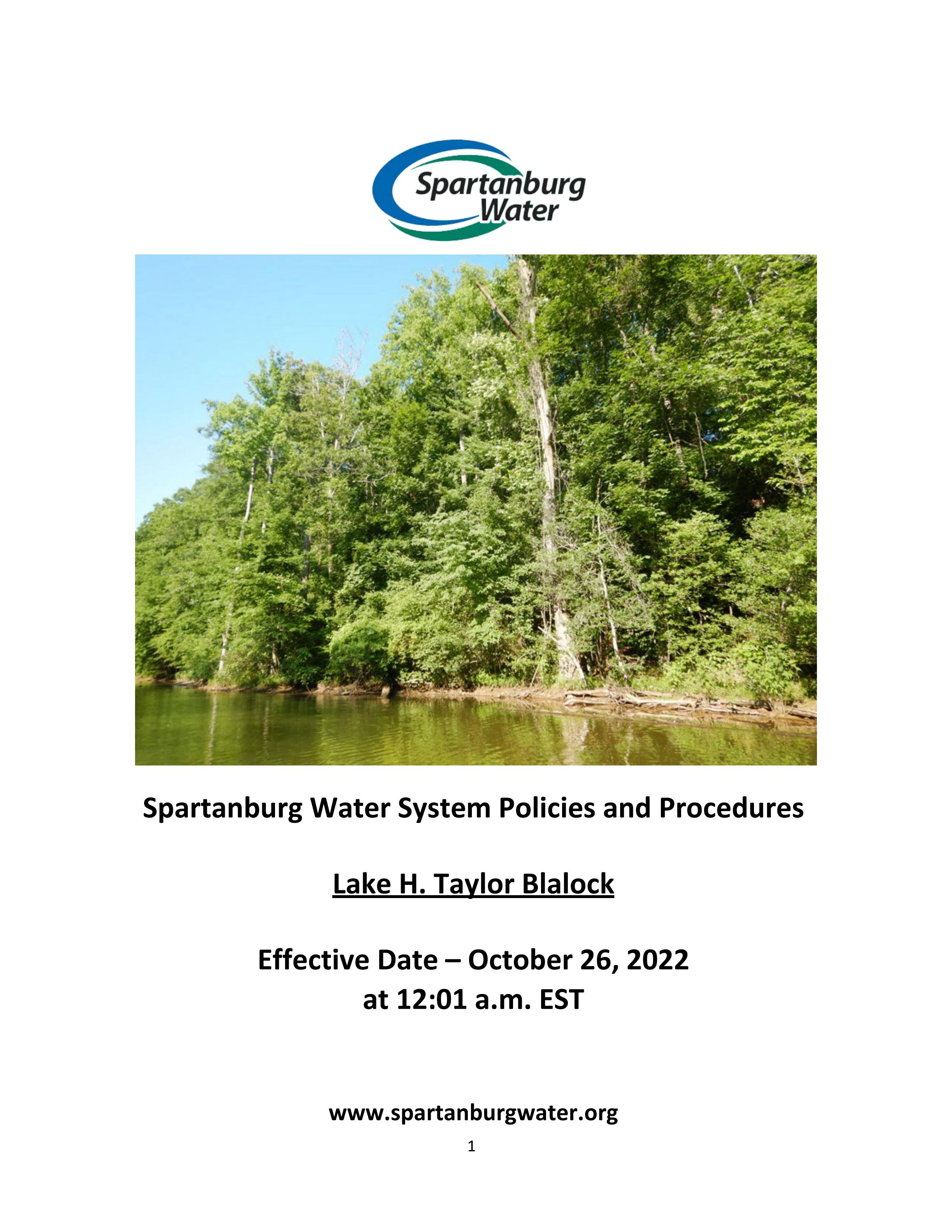 Lake Blalock Policies and Procedures Oct. 26, 2022 by