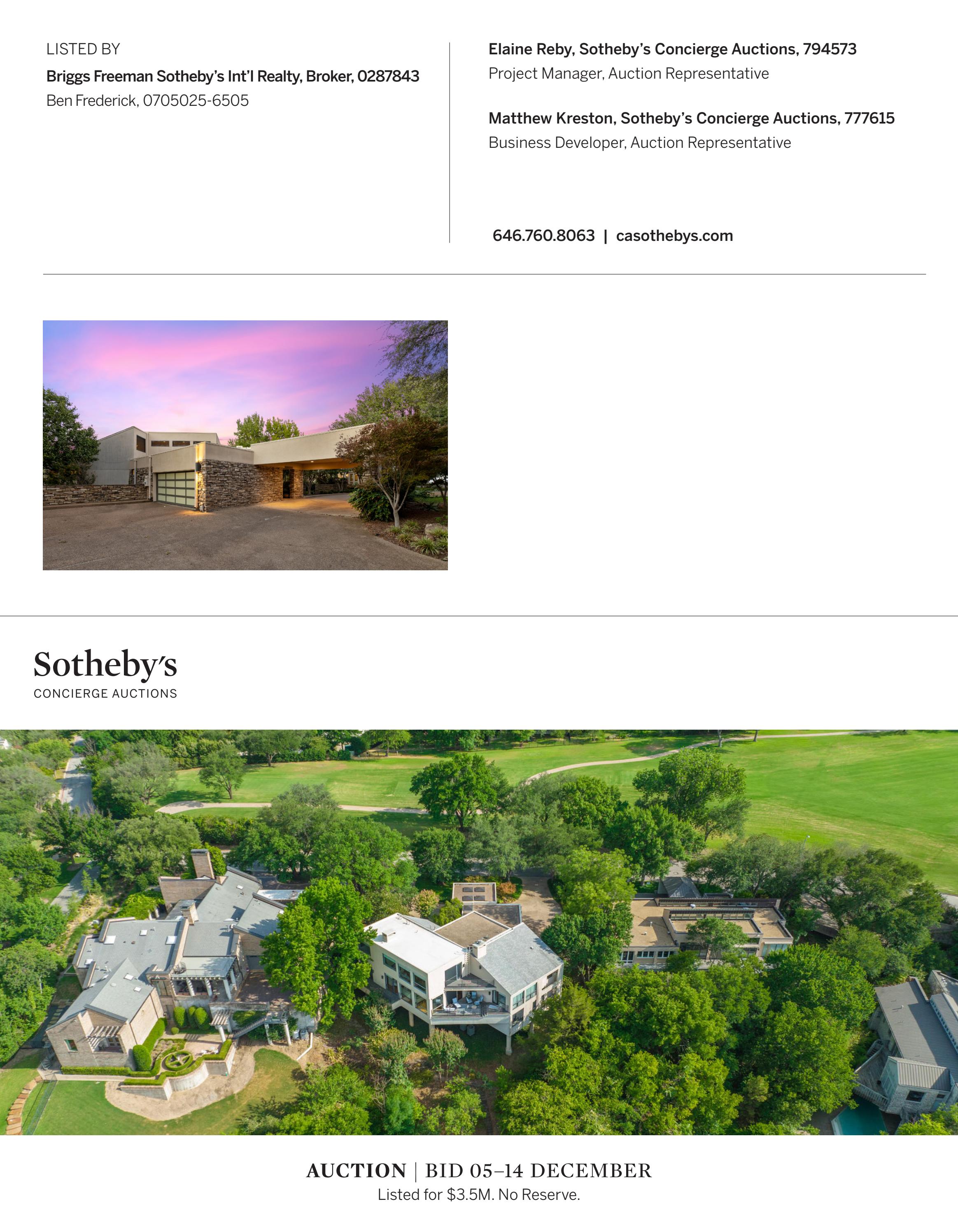 Shady Oaks Spec Card by Sotheby's Concierge Auctions Issuu