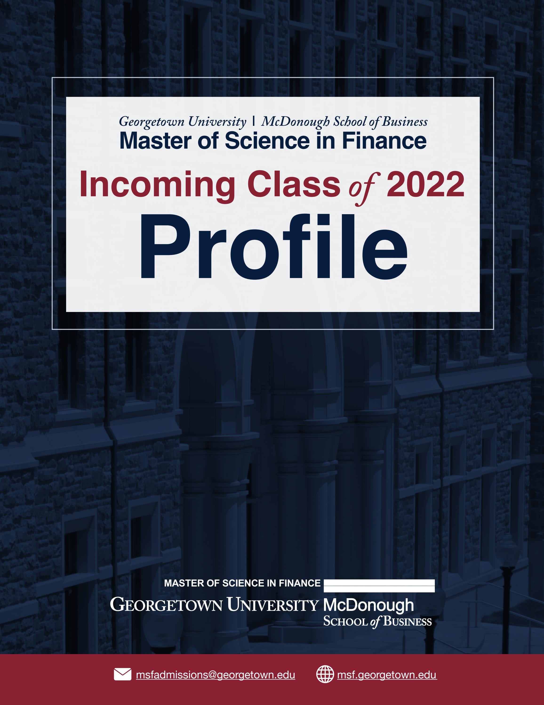 MSF Class of 2022 Profile by University