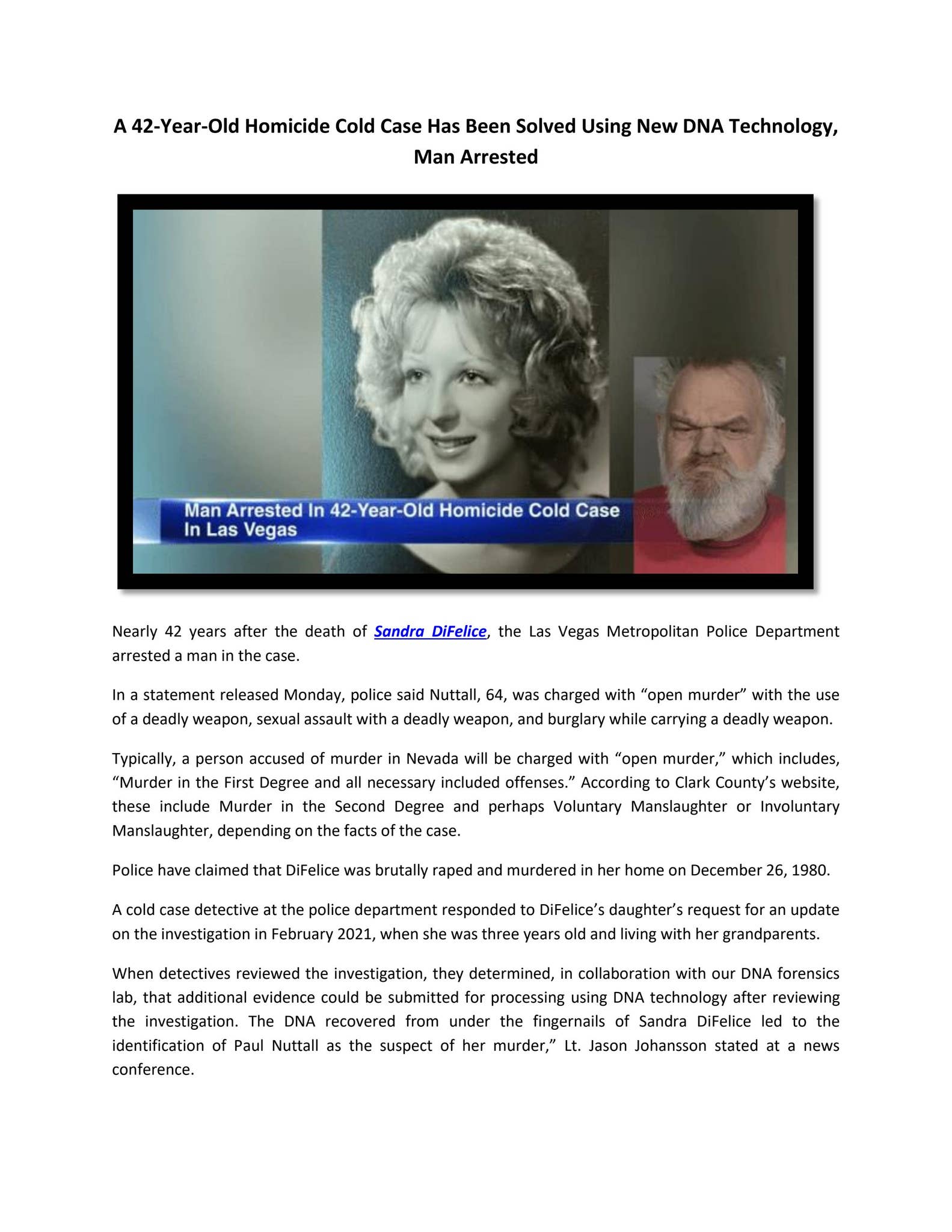 A 42-Year-Old Homicide Cold Case Has Been Solved Using New DNA ...