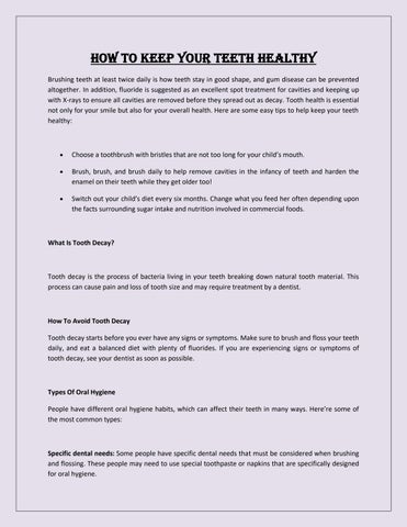How To Keep Your Teeth Healthy by Nextsmile Blog Issuu