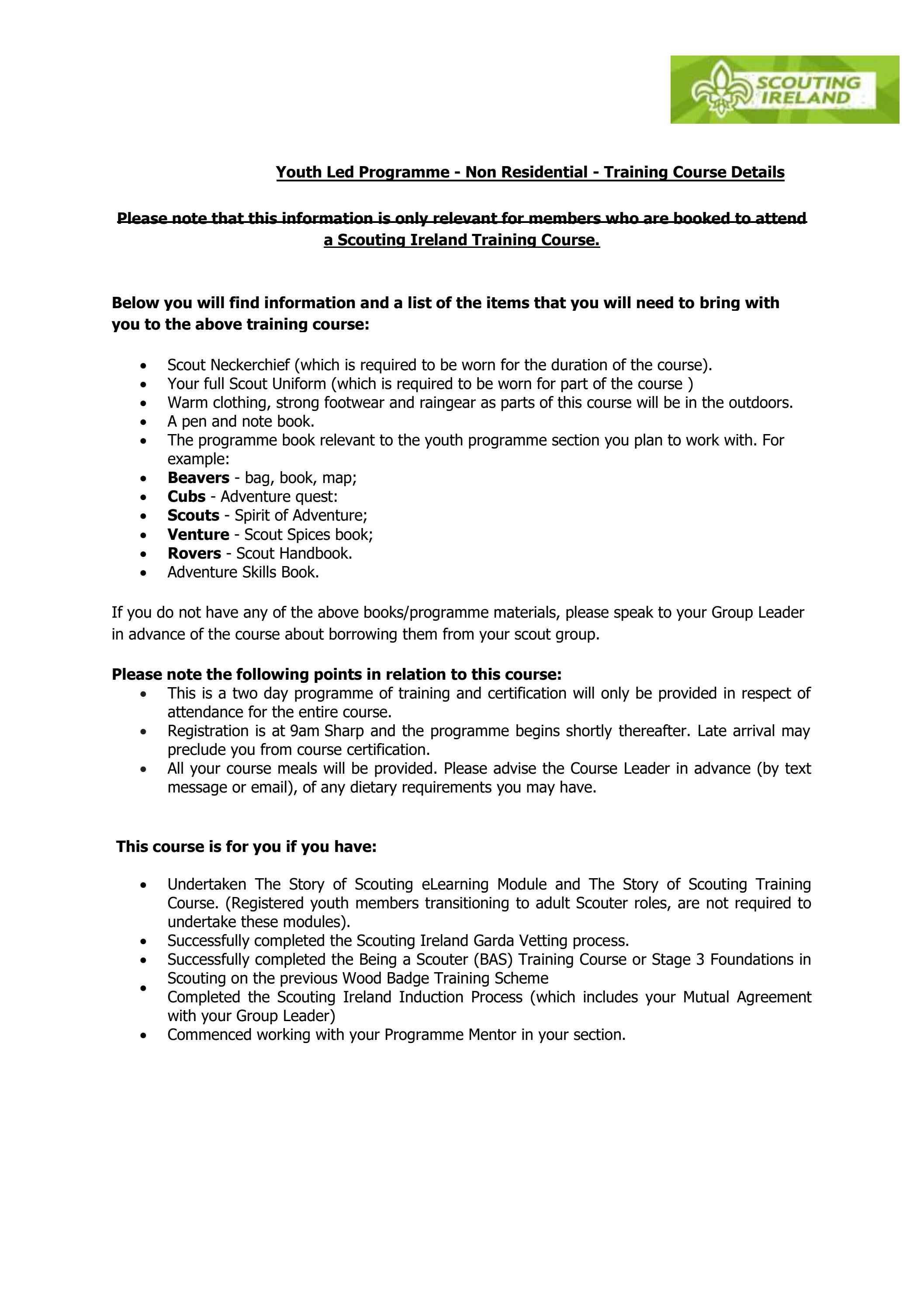 Course Details Email YLP Non Residential by Scouting Ireland Issuu