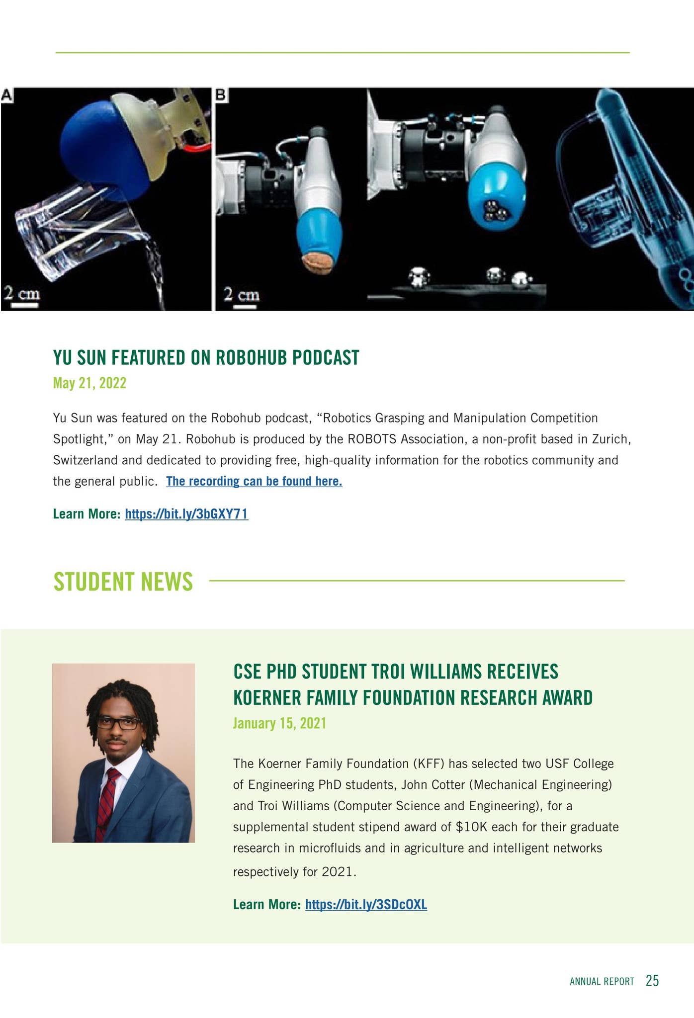 USF Dept. of Computer Science and Engineering Annual Report by USF