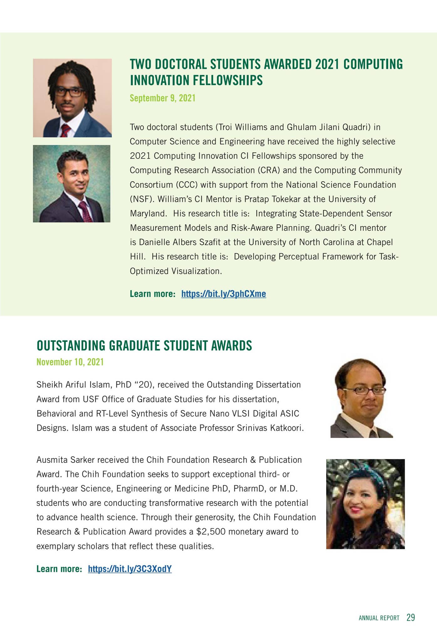 USF Dept. of Computer Science and Engineering Annual Report by USF ...