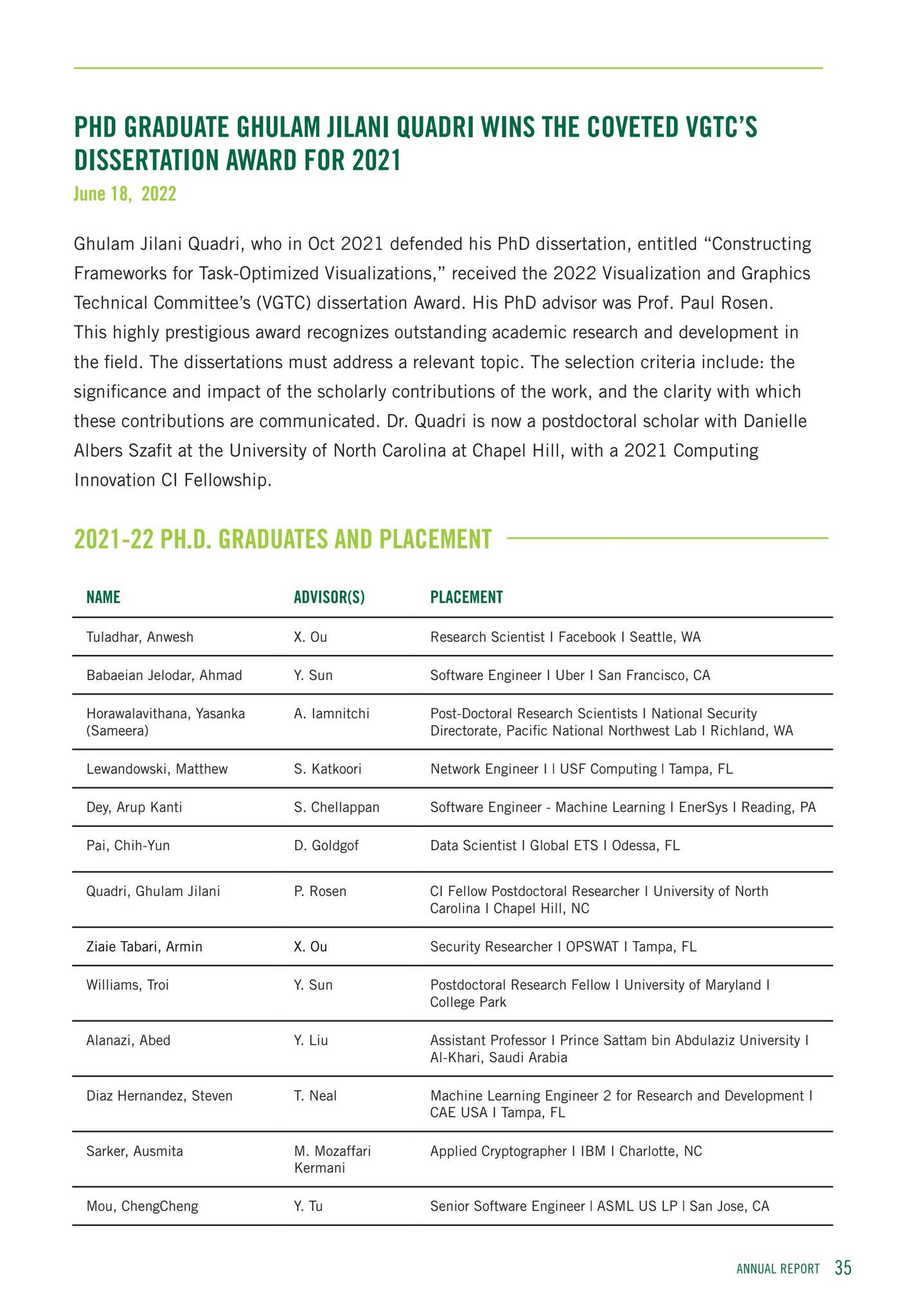 USF Dept. of Computer Science and Engineering Annual Report by USF
