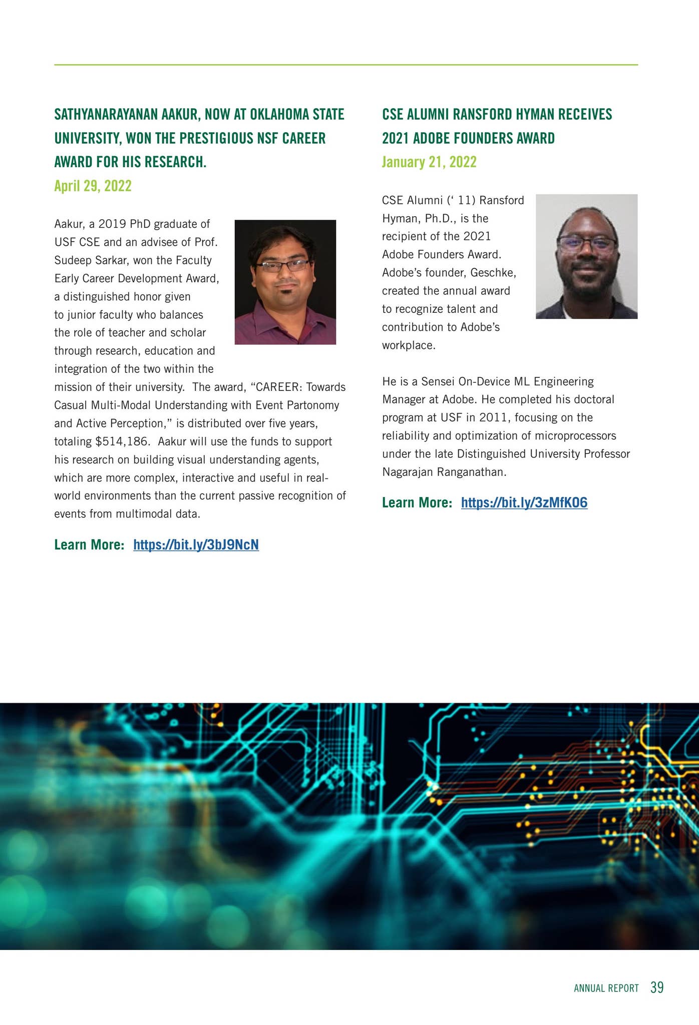 USF Dept. of Computer Science and Engineering Annual Report by USF