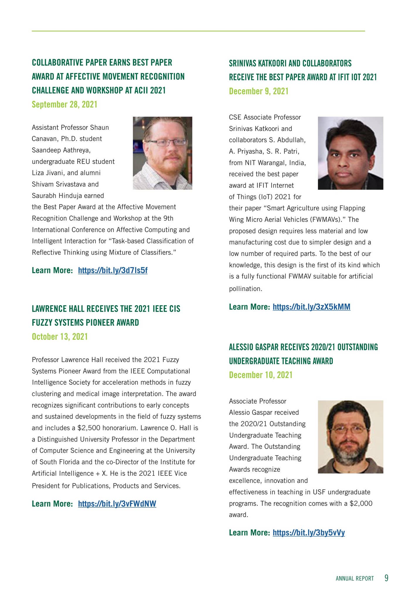 USF Dept. of Computer Science and Engineering Annual Report by USF