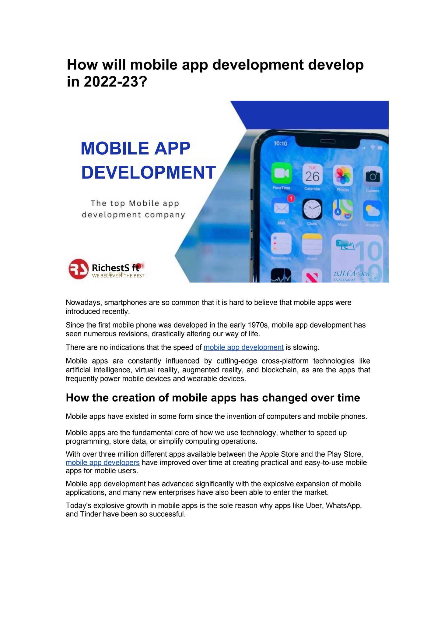 Future Scope of Mobile App Development by RichestSoft - Issuu